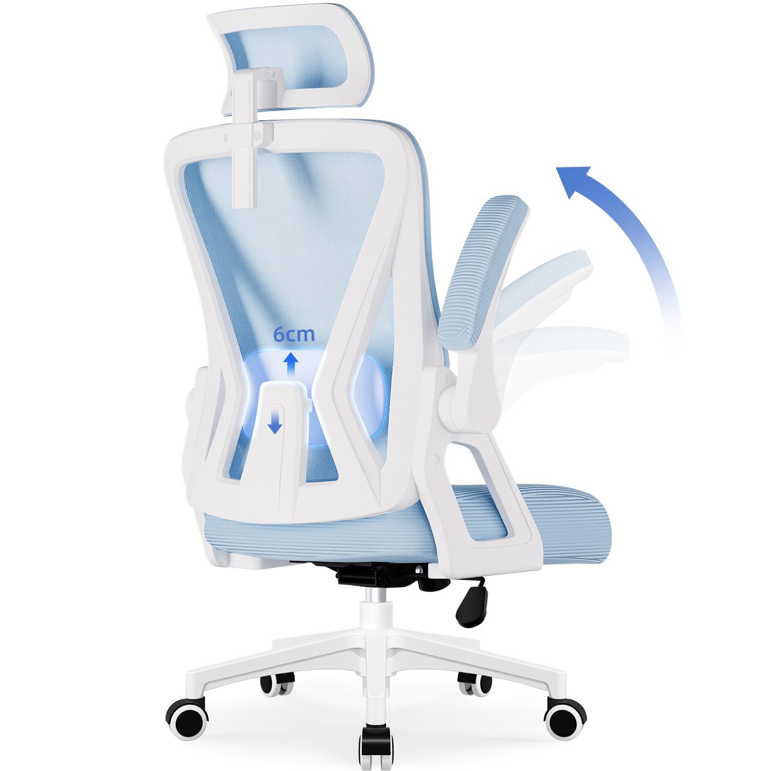 Adormii Bürostuhl Ergonomischer Bürostuhl mit klappbaren
