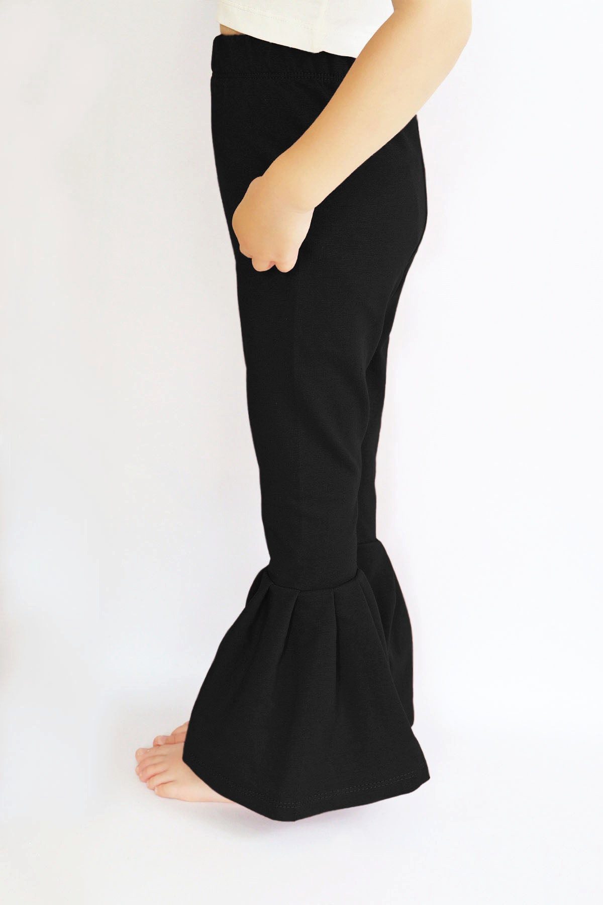 Parla Kids Stretch-Hose Stilvolle schwarze Schlaghose