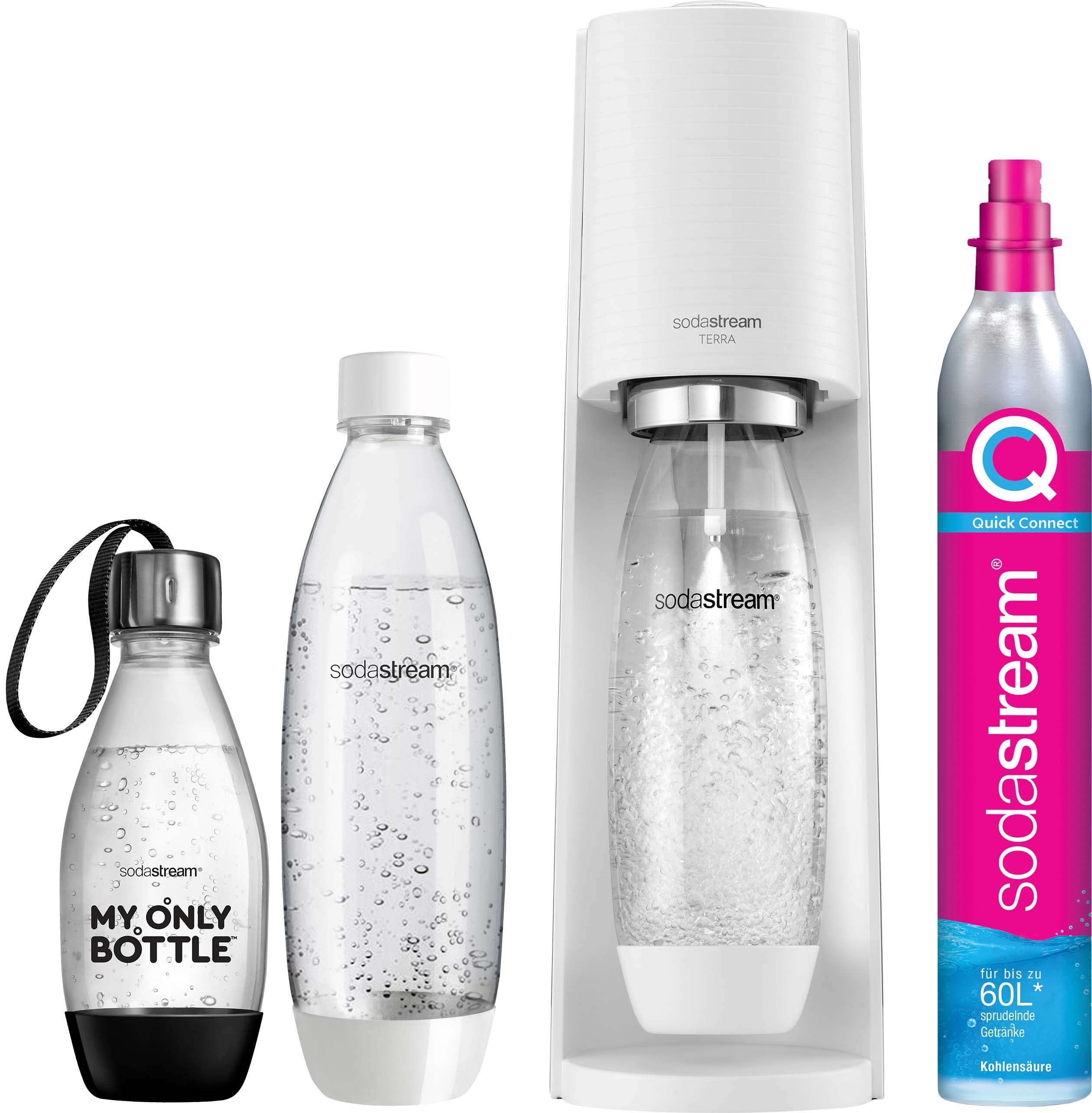 SodaStream Wassersprudler TERRA Vorteilspack, &CO2-Zylinder,1L, 0,5