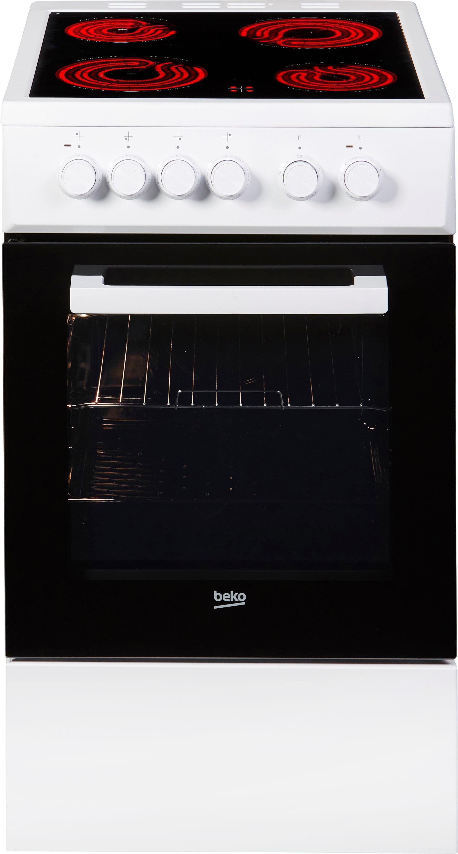 BEKO Elektro-Standherd FSS57000GW, mit Backauszug, Simple