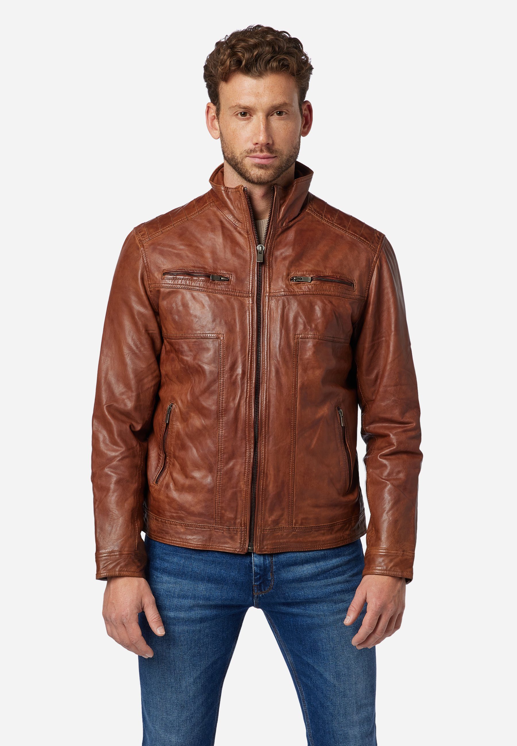 RICANO Lederjacke Albert Lederjacke mit klassischem