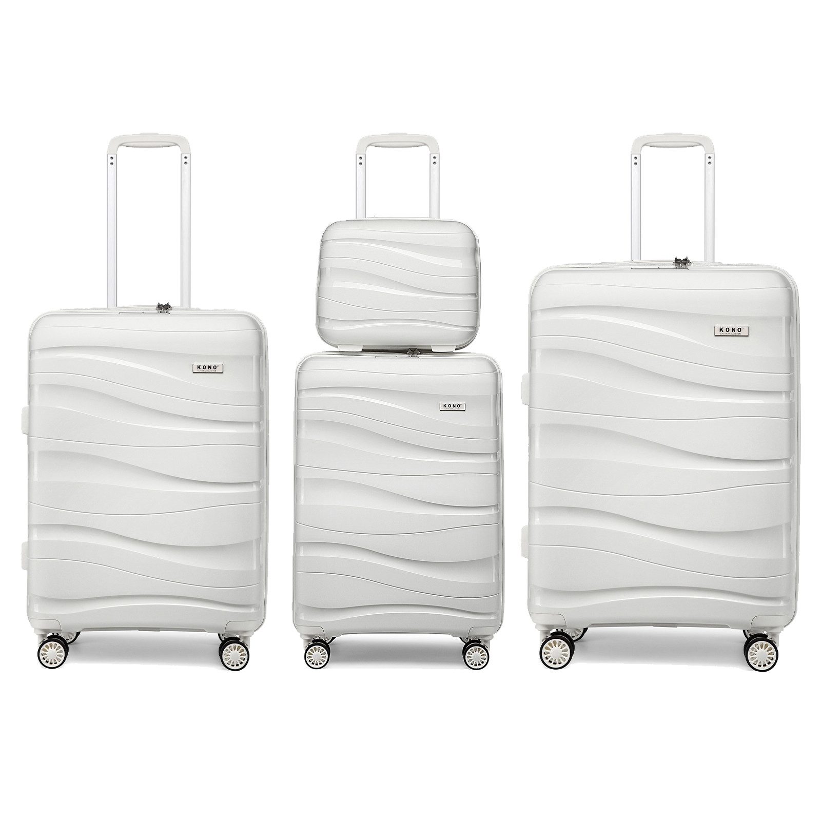 KONO Kofferset 4-teiliges Reisekoffer-Set mit Beautycase,
