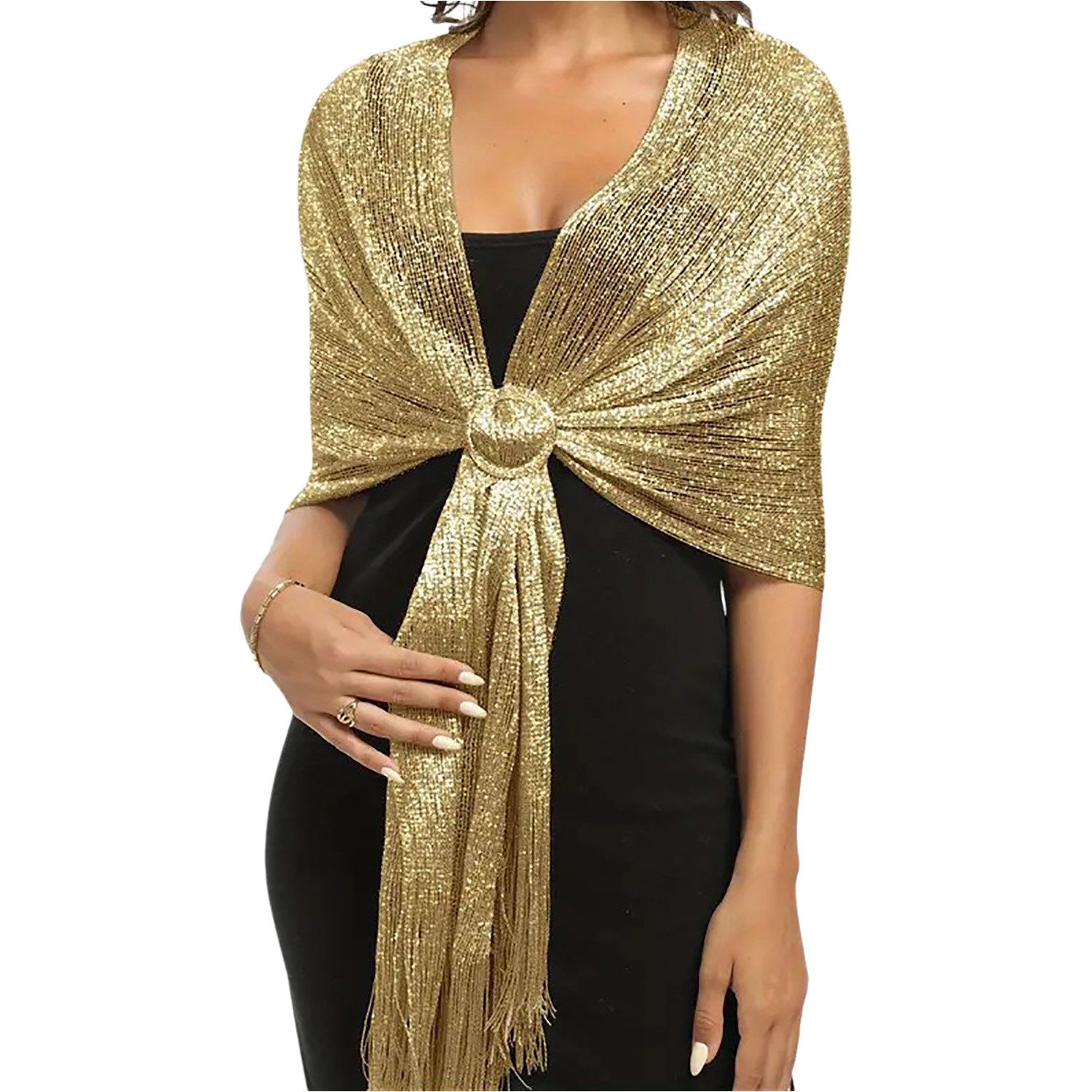 Refttenw Halstuch Damen Stole mit Schnalle,Funkelnde