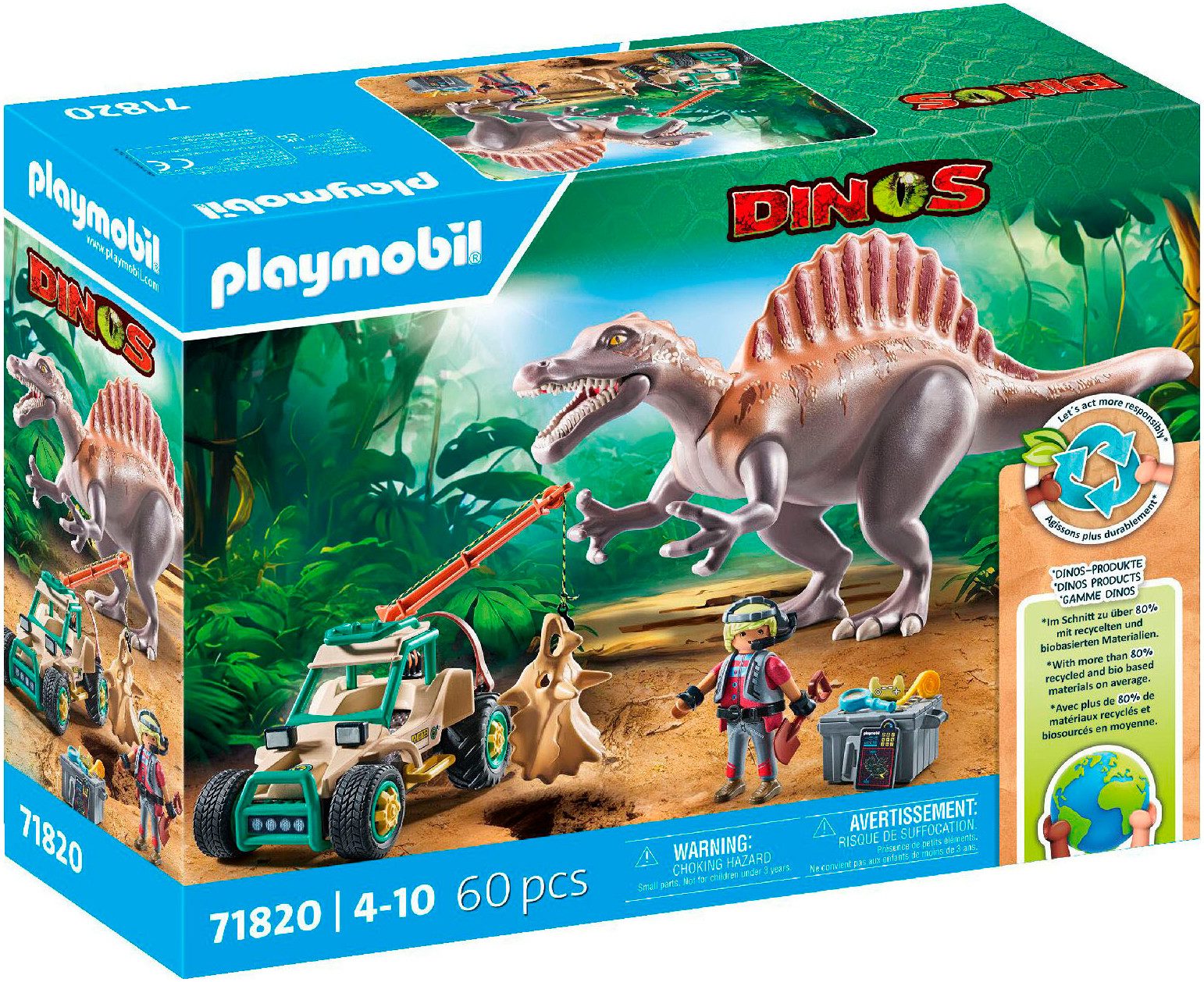 Playmobil® Spinosaurus-Angriff auf Dino-Ausgrabung (71820), Playmobil