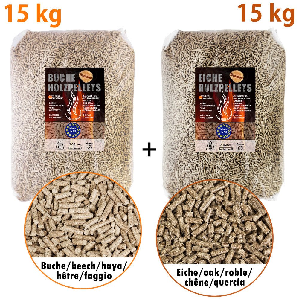 Flameup Holzpellets Eiche Buche Pellets je
