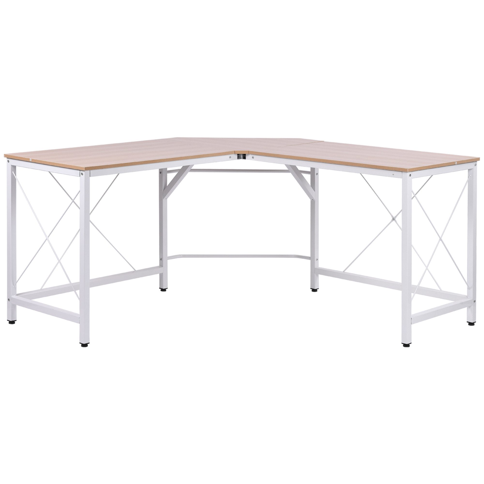 HOMCOM Eckschreibtisch L-Form Winkelschreibtisch (PC-Tisch, 1-St.,