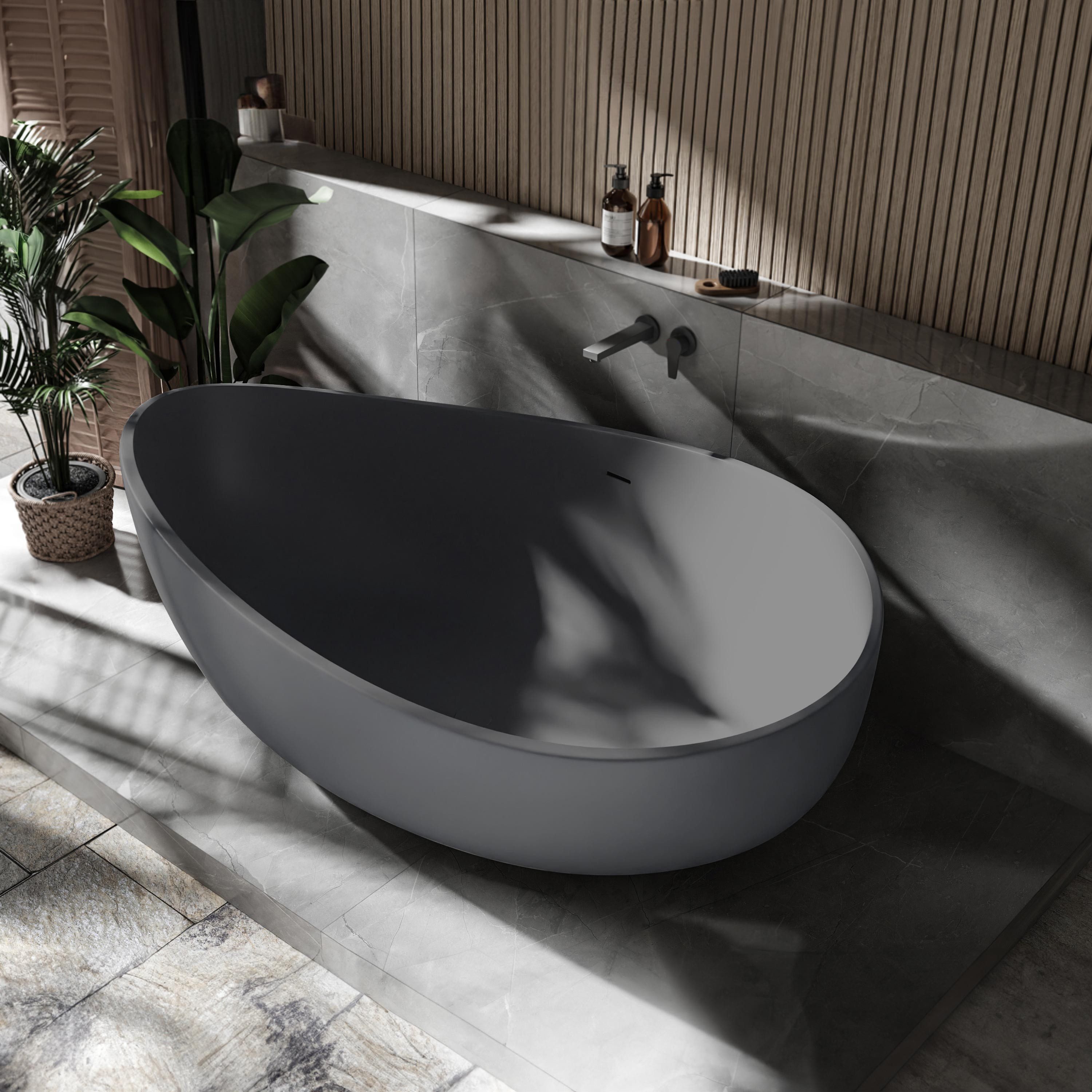 Bernstein Badewanne WAVE STONE, Freistehende Badewanne