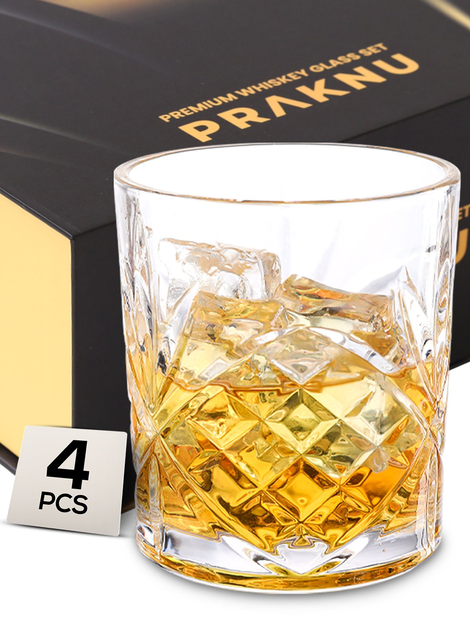 Praknu Gläser-Set Praknu Whisky Gläser 4er