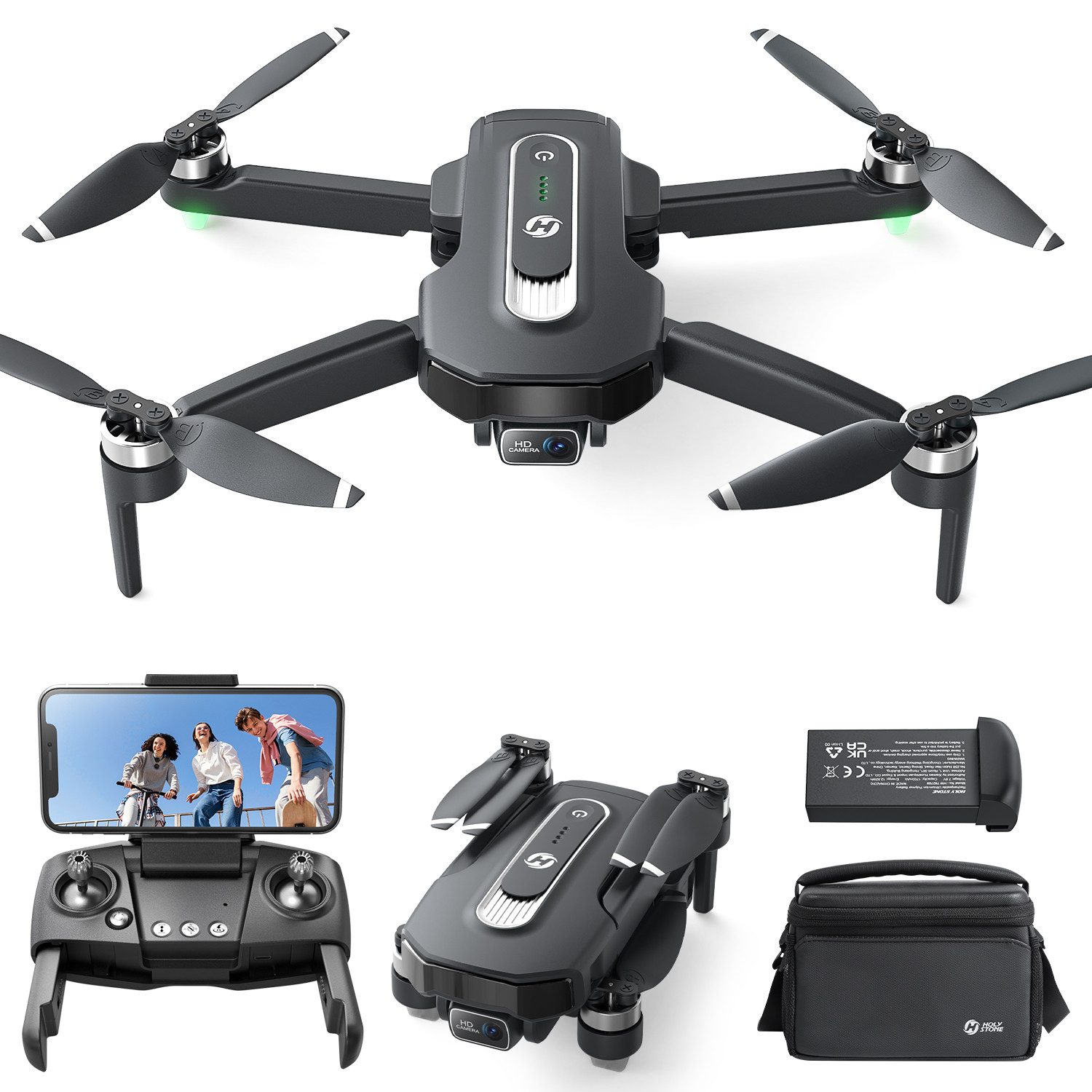 HOLY STONE Faltbare GPS-Drohne mit 4K-Kamera,