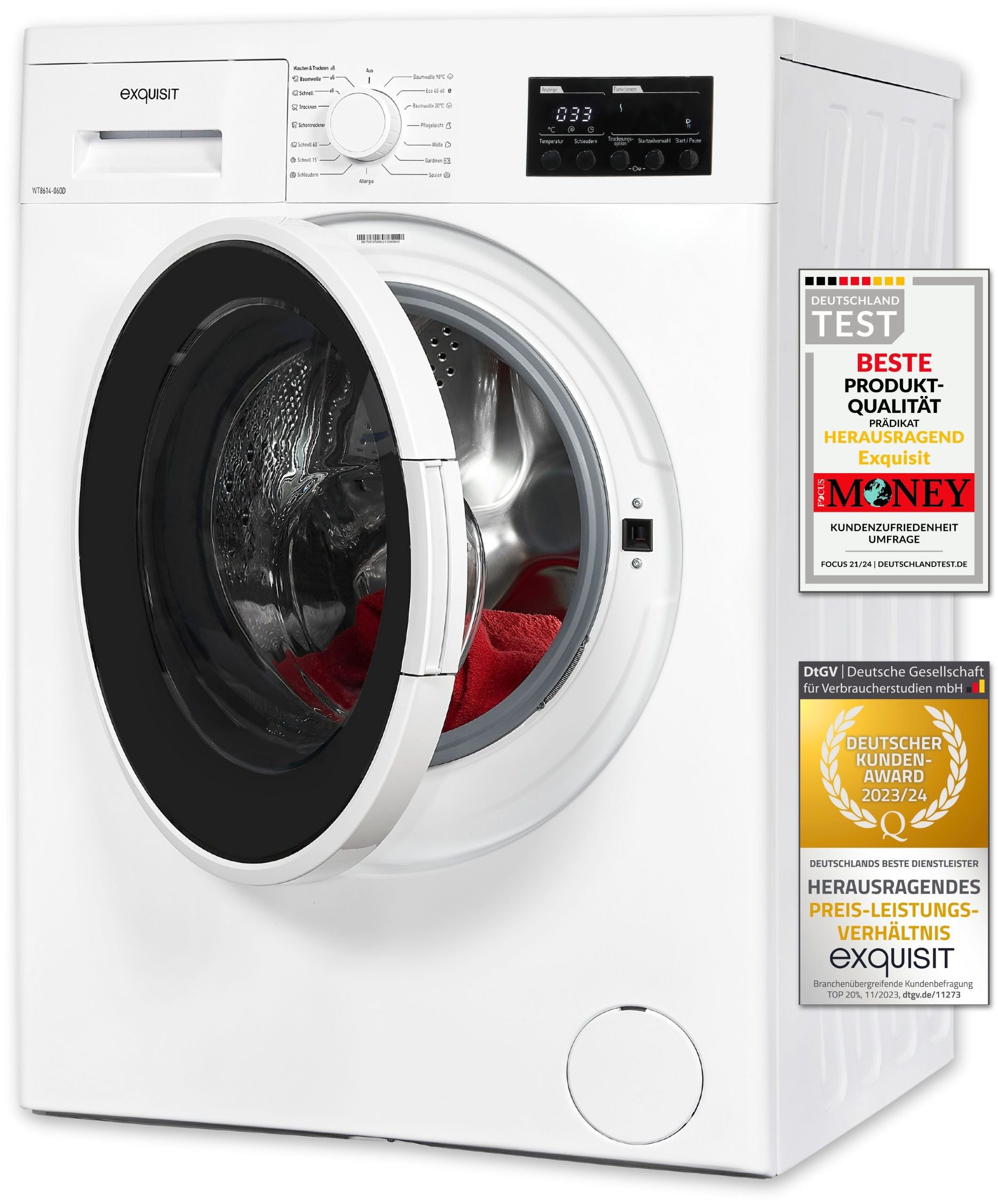 exquisit Waschtrockner WT8614-060D, 8 kg, 6