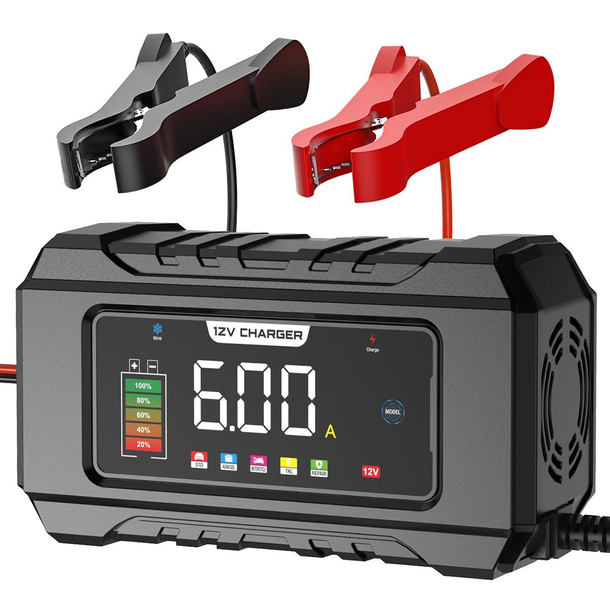 DOPWii Autobatterieladegerät,12V 6A,intelligentes BatterieErhaltungsladegerät Autobatterie-Ladegerät (1-tlg.,