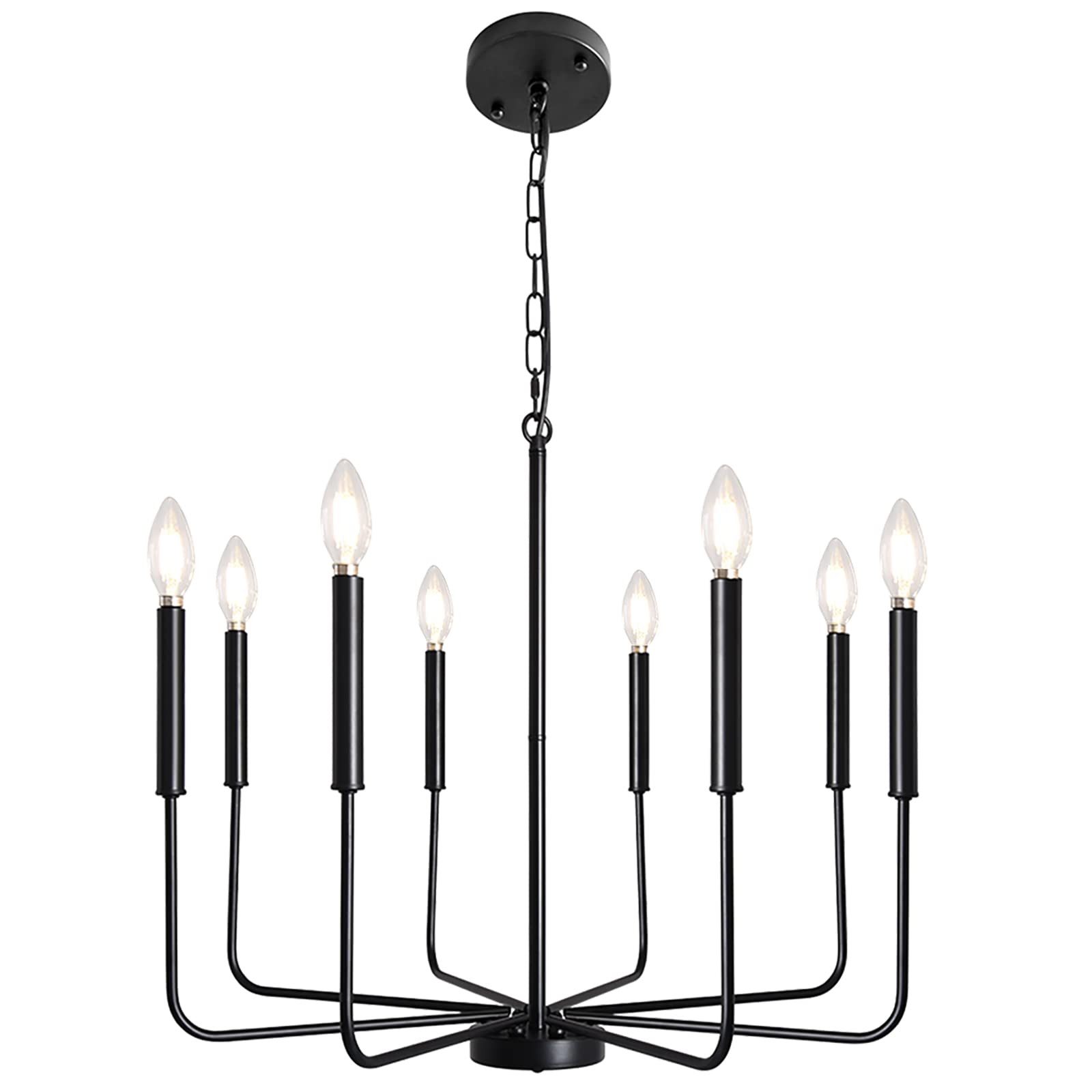 ZEUOPQ Kronleuchter Moderne Schwarz Kronleuchter-Leuchte, 8