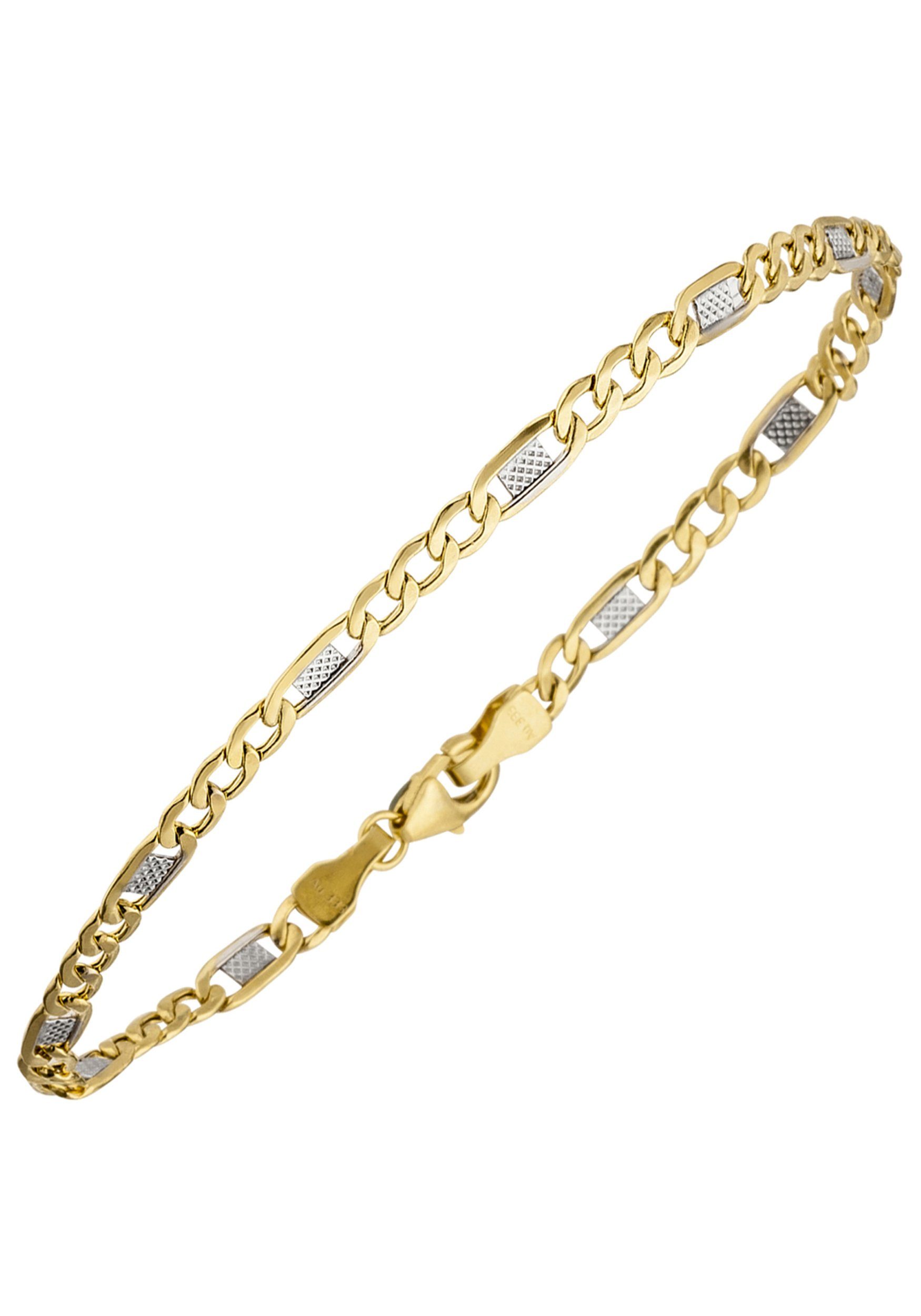 JOBO Goldarmband, Steg-Panzerarmband 333 Gold bicolor