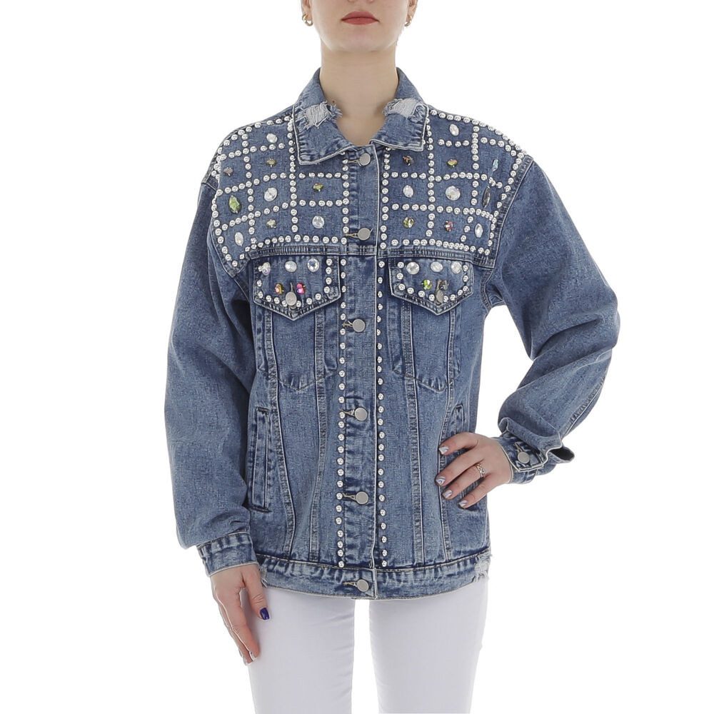 Ital-Design Jeansjacke Damen Rockabilly (86099099) Used-Look