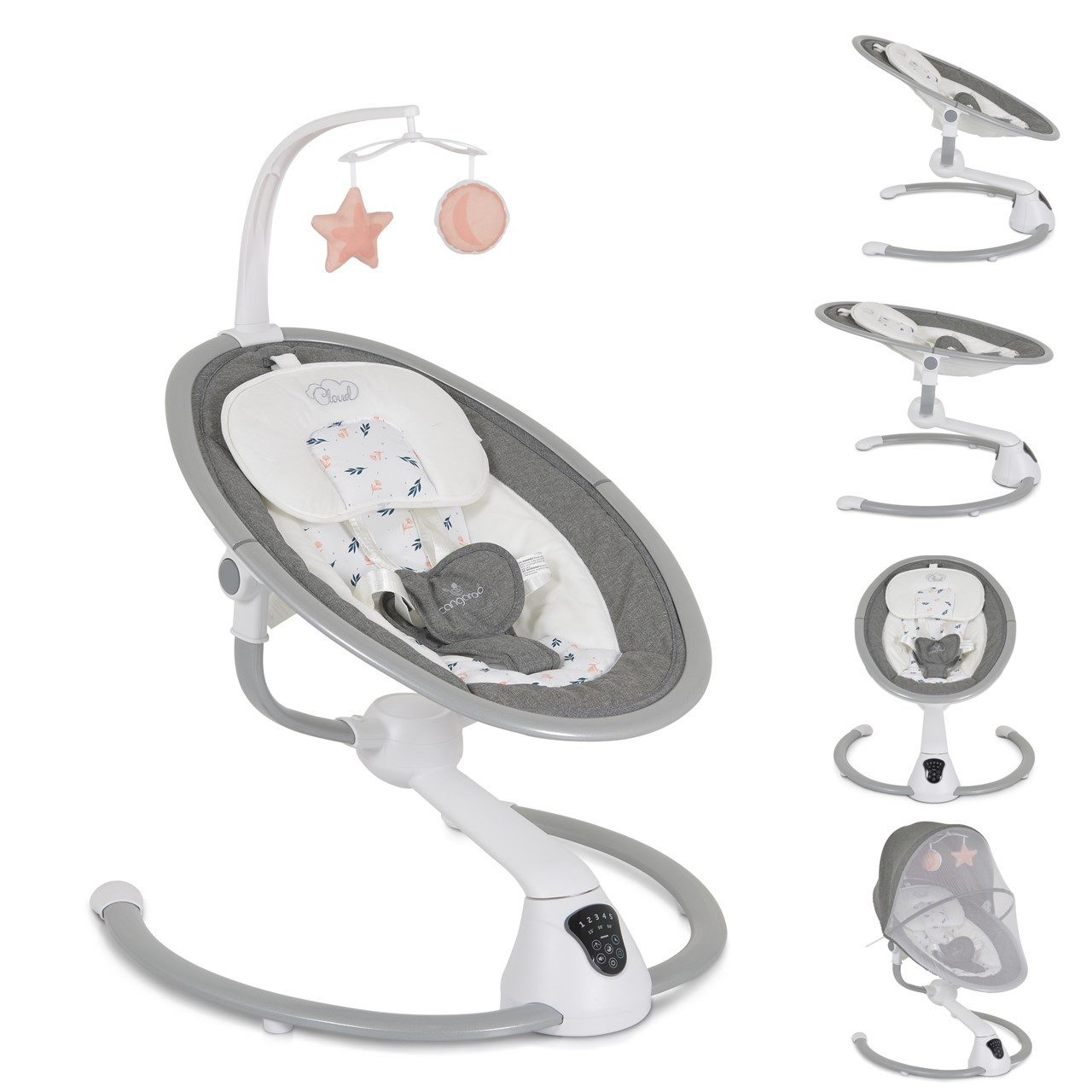 Cangaroo Babywippe Babywippe Cloud, Timer, Mobile,