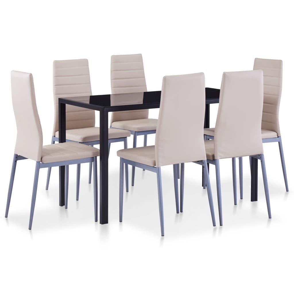 vidaXL Essgruppe 7-tlg. Essgruppe Cappuccino-Braun, (6-tlg)