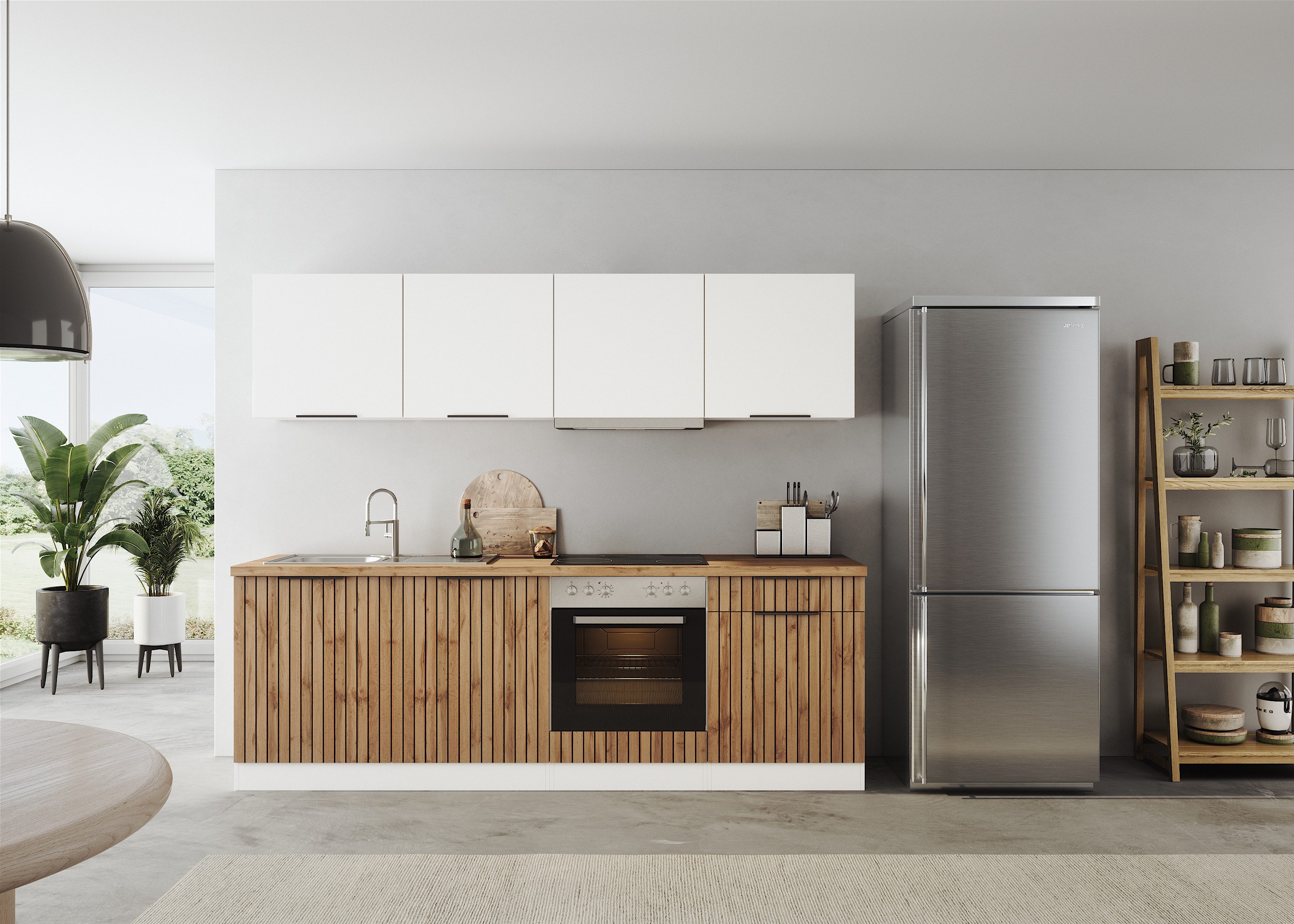 KOCHSTATION Küchenzeile KS-Lagos2, Breite 240 cm,