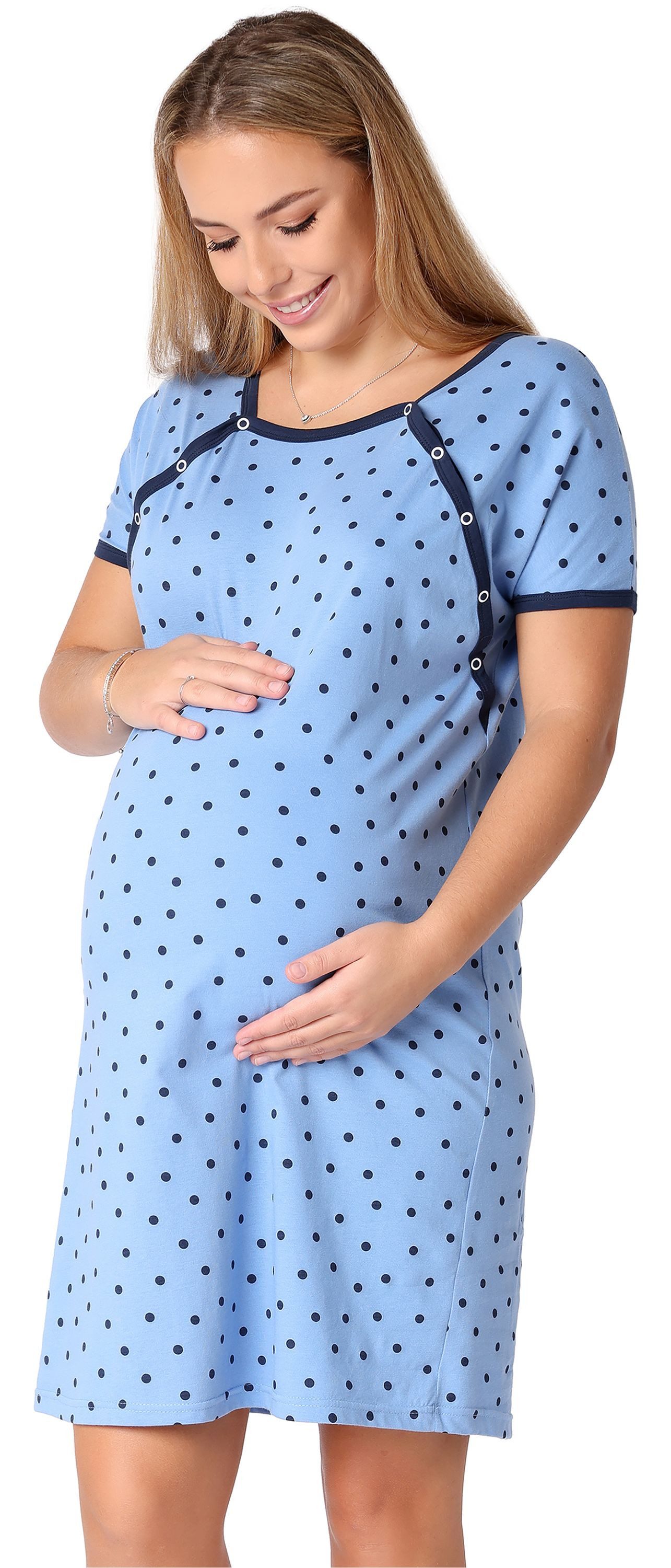 Be Mammy Umstandsnachthemd Damen Nachtkleid Umstandsmode