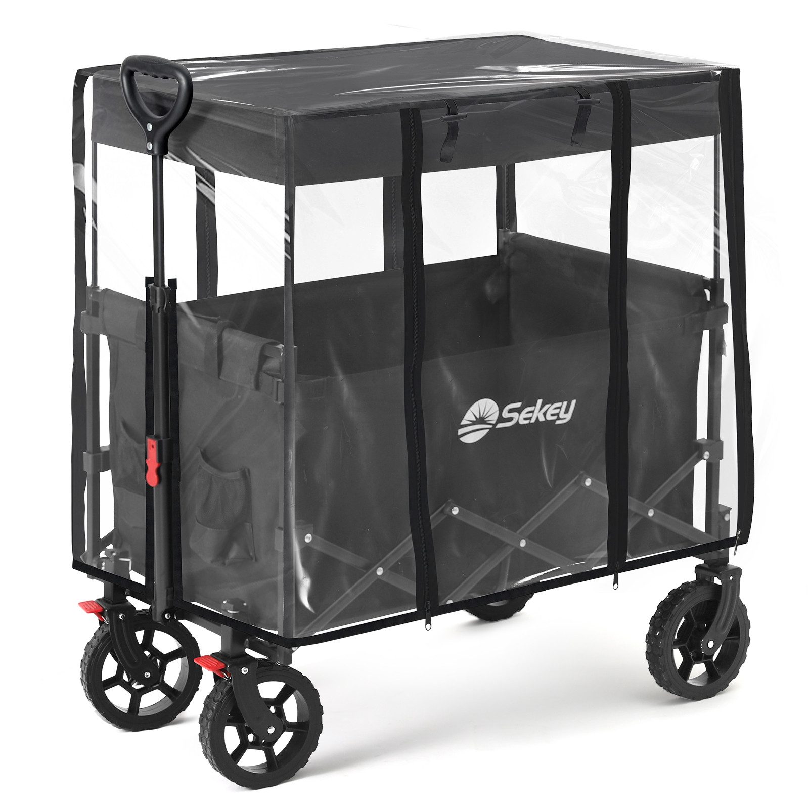 Sekey Bollerwagen Regenschutz Regenschutzhülle Faltbarer Bollerwagen