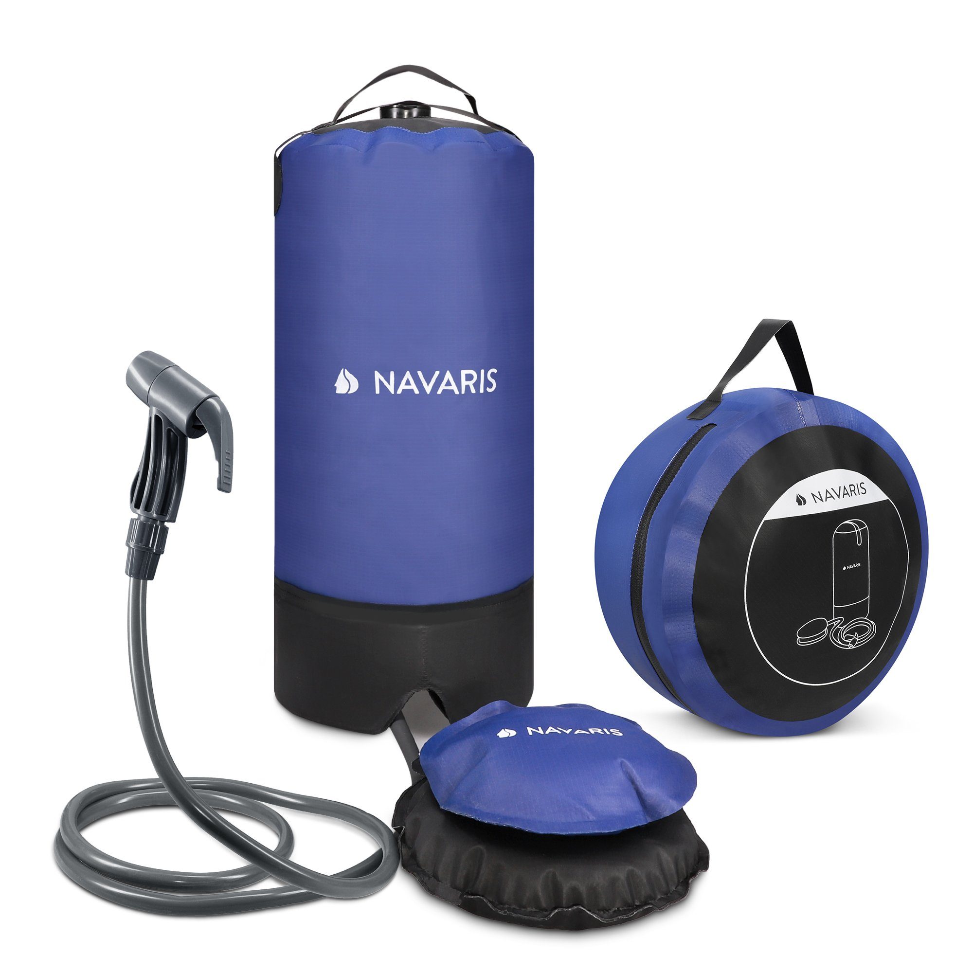 Navaris Solardusche Campingdusche Gartendusche mit Pumpe