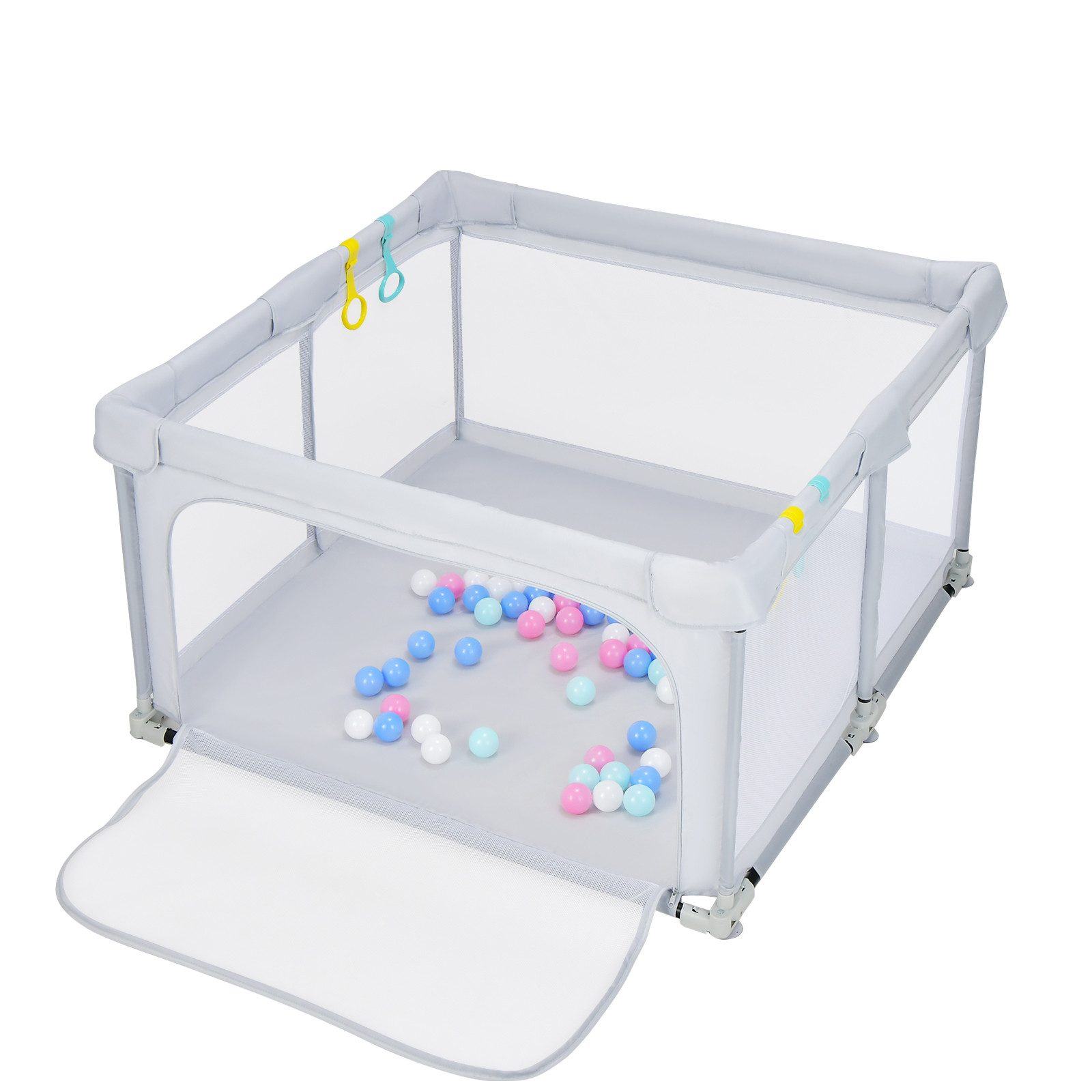 COSTWAY Laufgitter klappbar, Baby Laufstall mit
