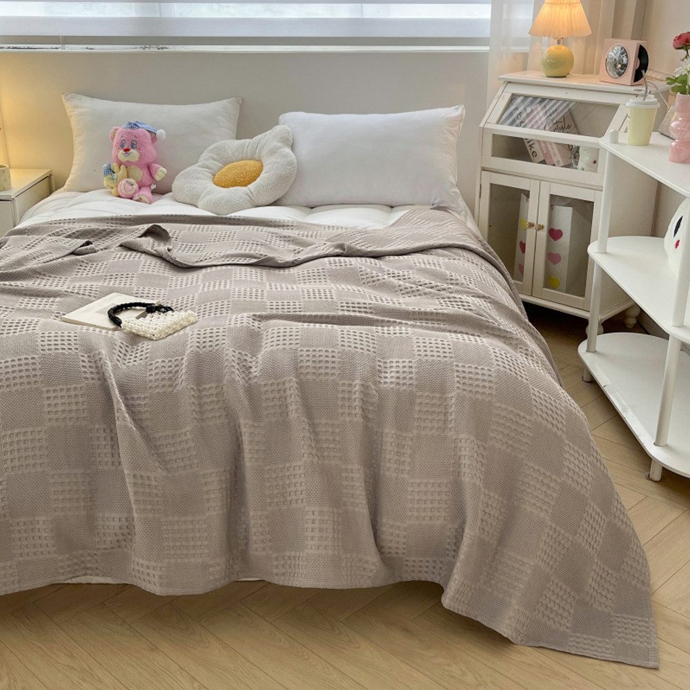 NUODWELL Tagesdecke Waffeloptik Tagesdecke,Extra weiche Baumwolldecke,Mehrzweck-Tagesdecke,