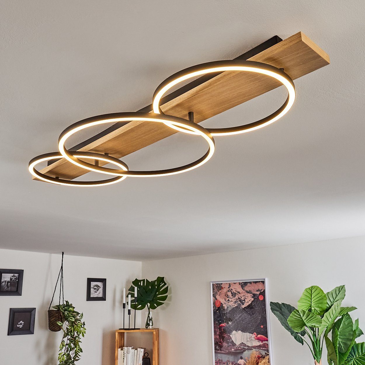 hofstein Deckenleuchte Holz LED Decken Lampen