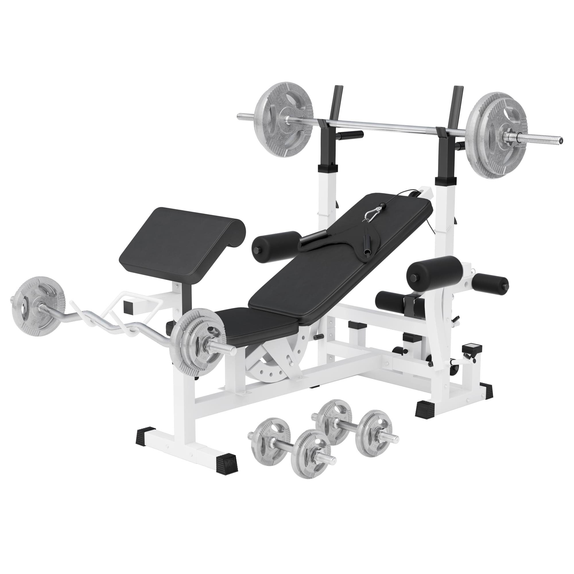GORILLA SPORTS Hantelbank Kraftstation, 108kg Hantelset,