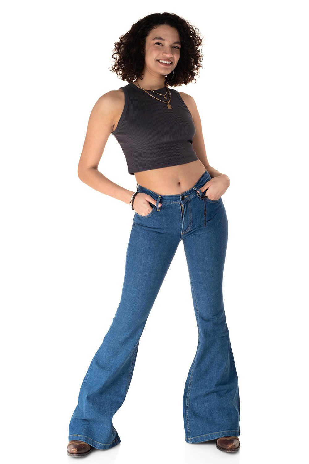Comycom Schlagjeans Damen Jeans Schlaghose »STAR