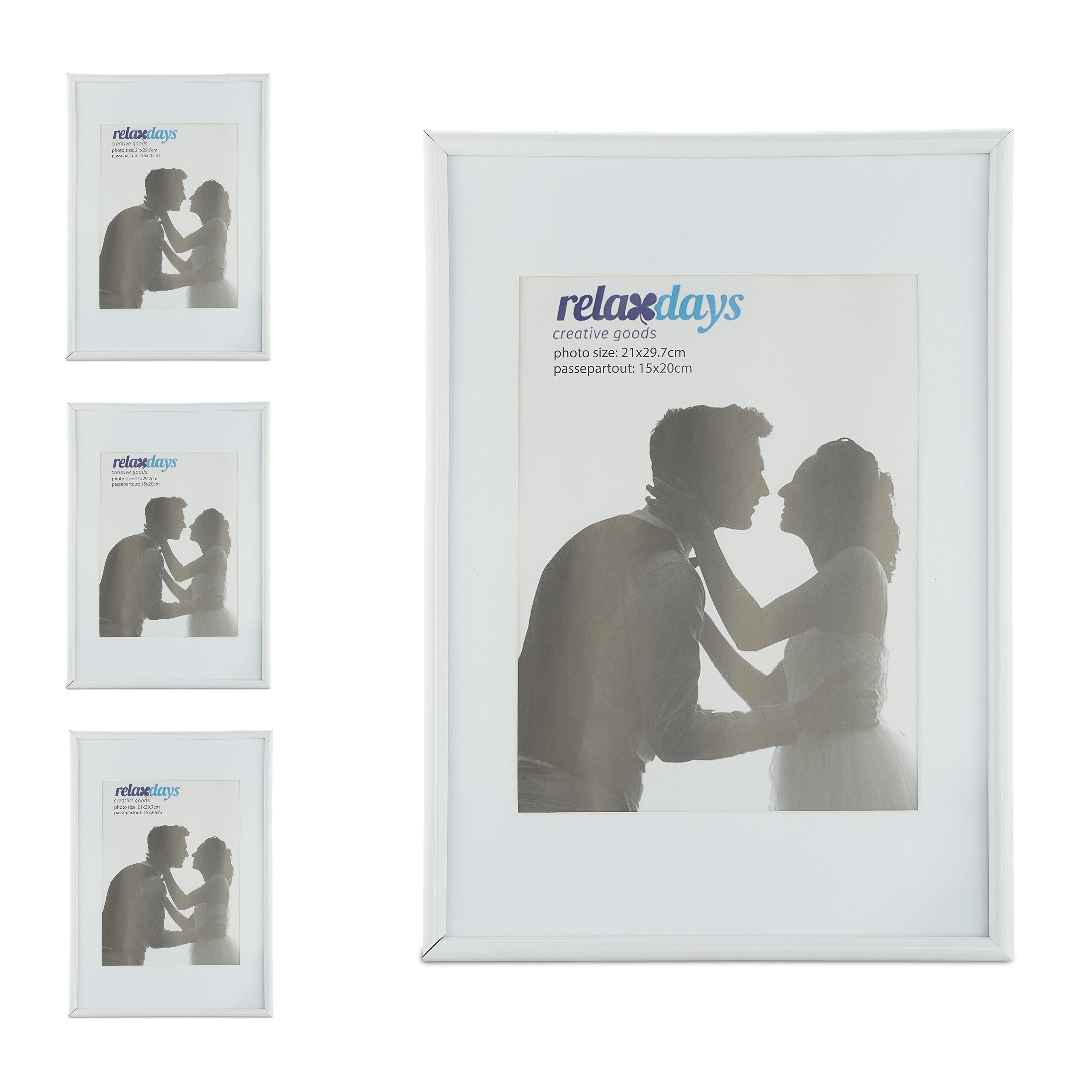 relaxdays Bilderrahmen 4 x Bilderrahmen 20x30