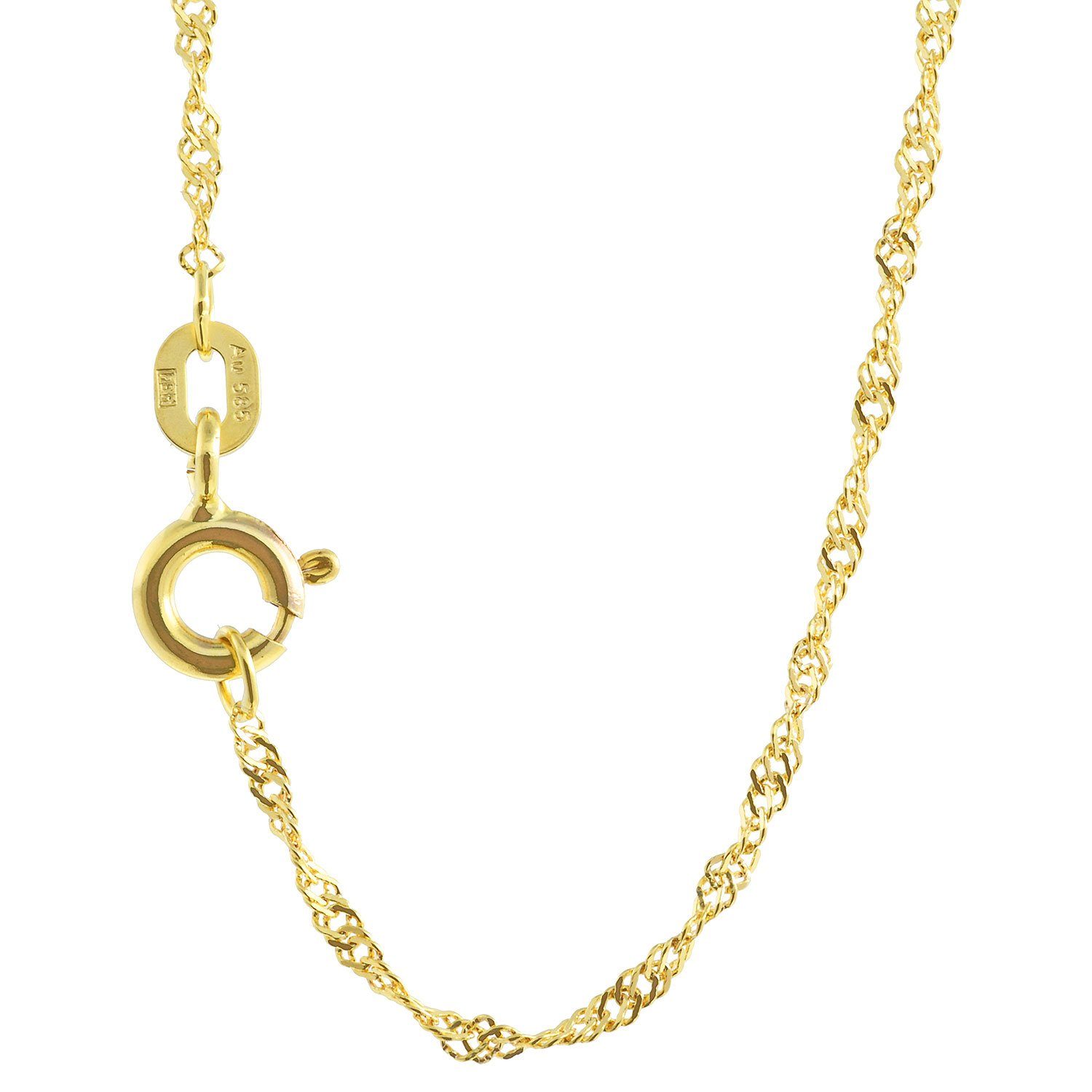 HOPLO Goldkette Goldkette Singapurkette Länge 38cm