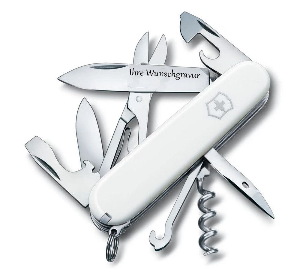 Victorinox Taschenmesser, Climber weiss, inkl. Namensgravur