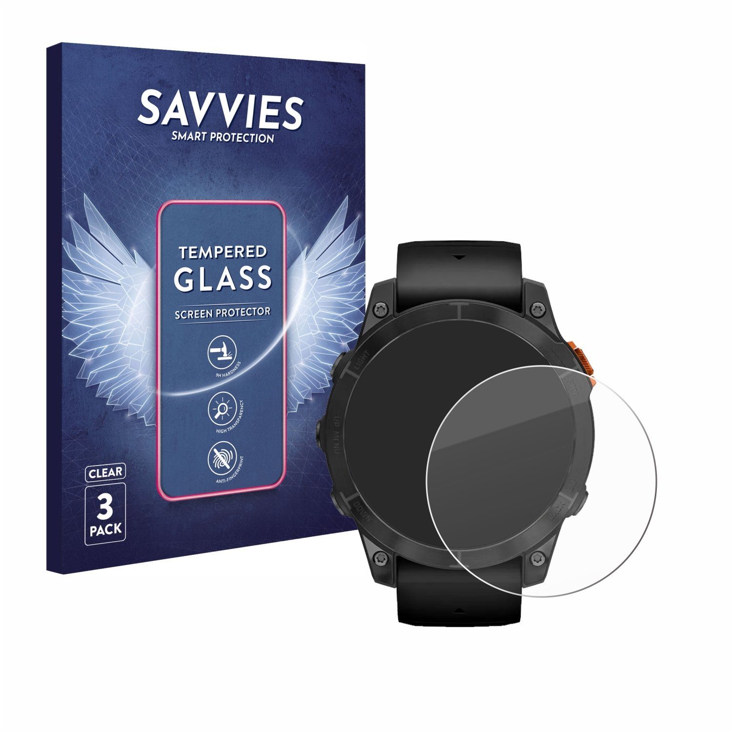 Savvies Displayschutzglas Schutzglas für Garmin Fenix