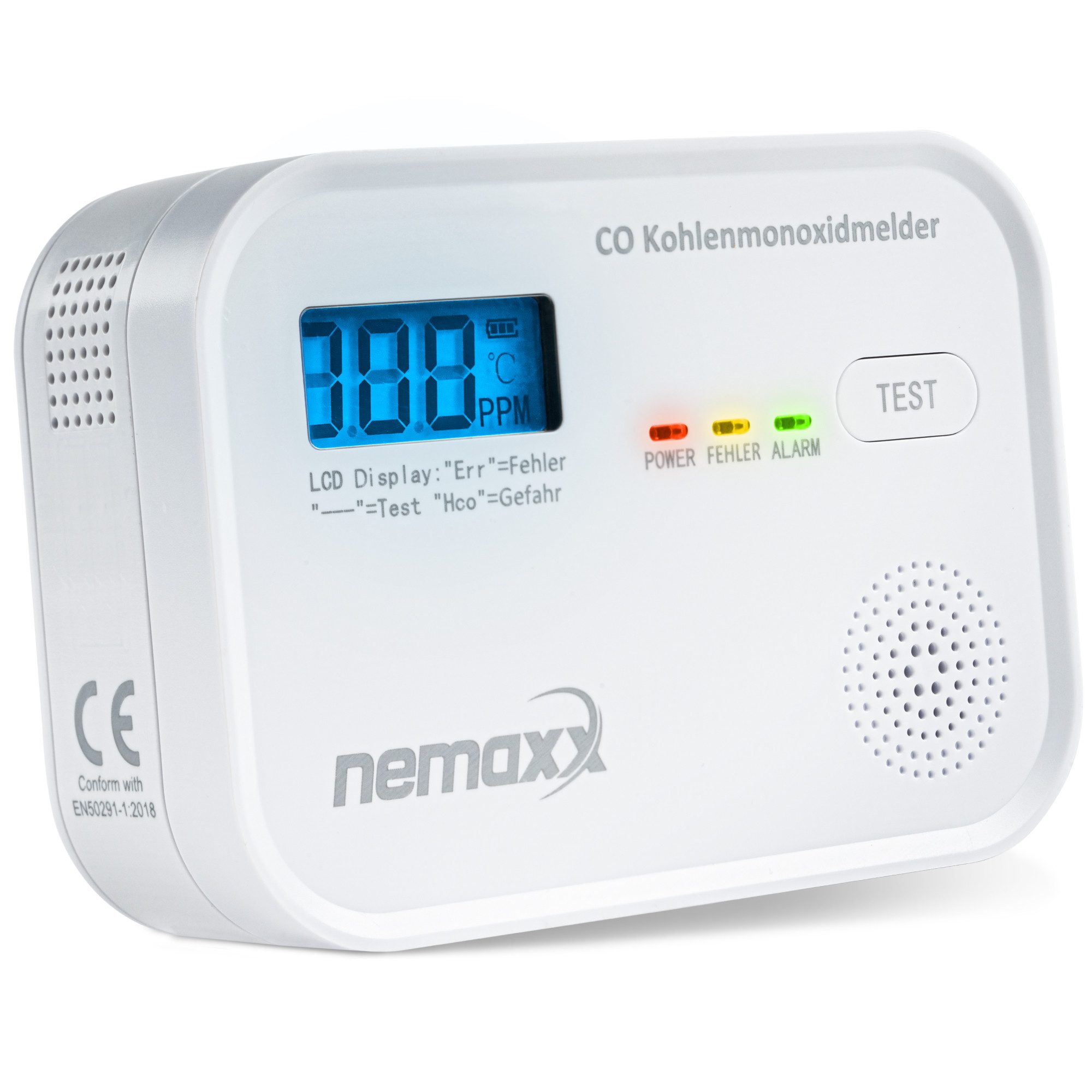 NEMAXX Kohlenmonoxid Melder mit aukustischem &