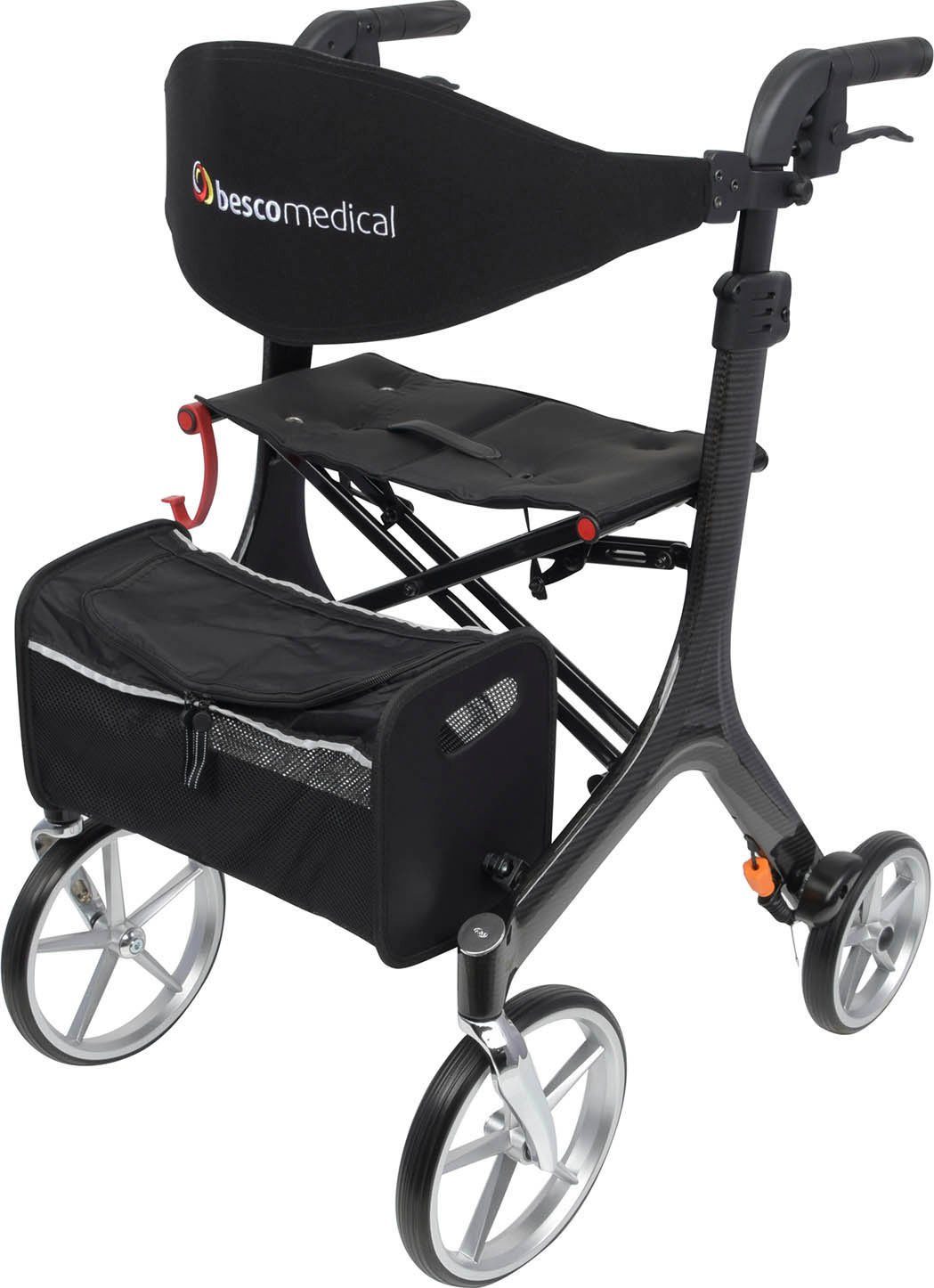 bescomedical Rollator Carbon Small, höhenverstellbare Griffe