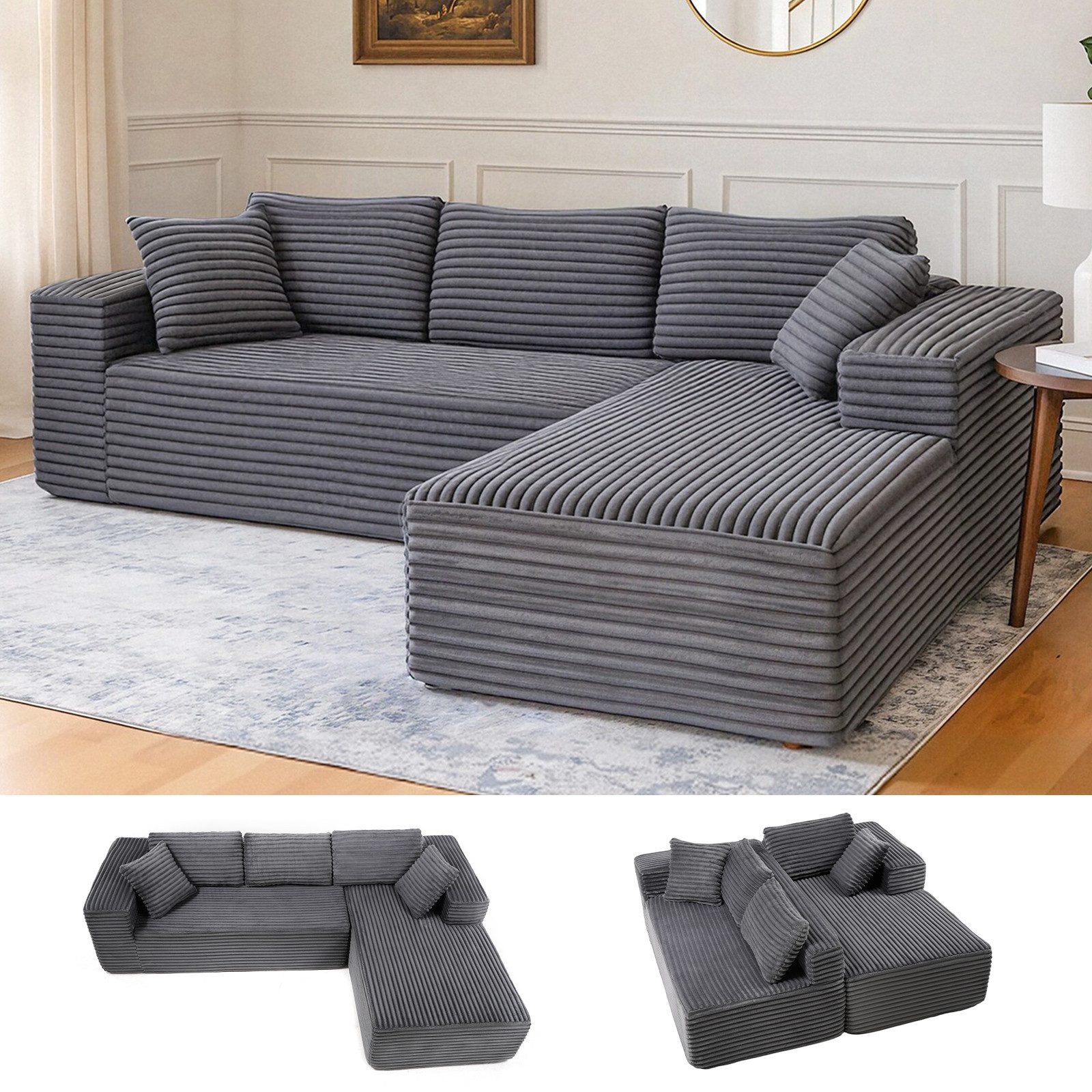 COMHOMA Sofa Big-Sofa, L-förmige Sofa, Couch
