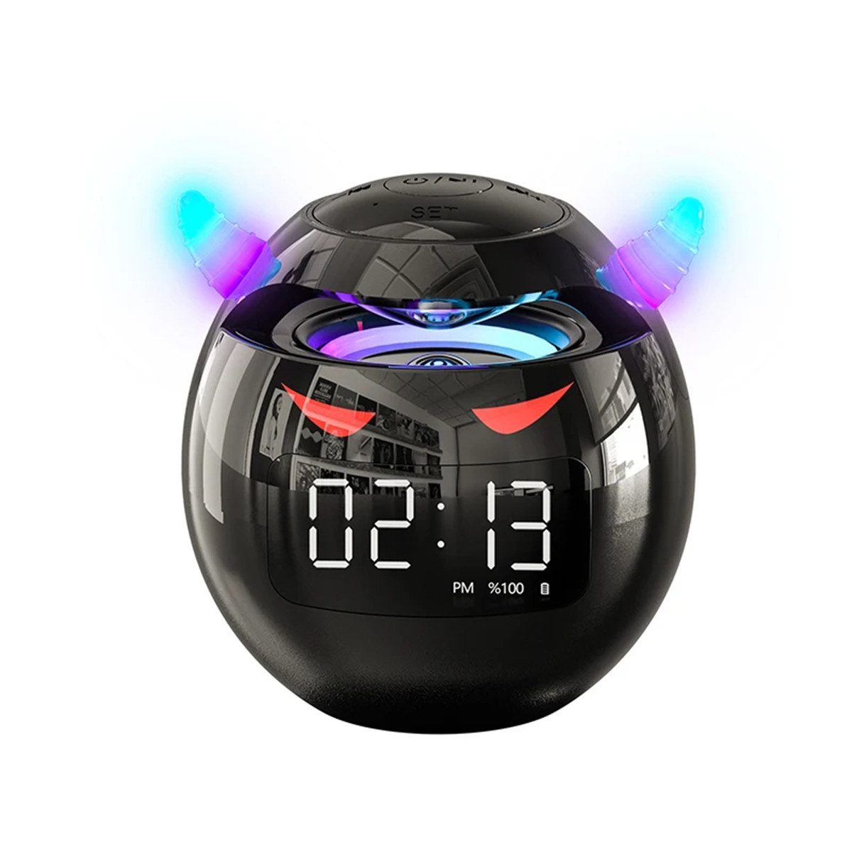 DOPWii Kleiner Teufel Wecker mit Nachtlicht,2500mAh,HiFi-Sound