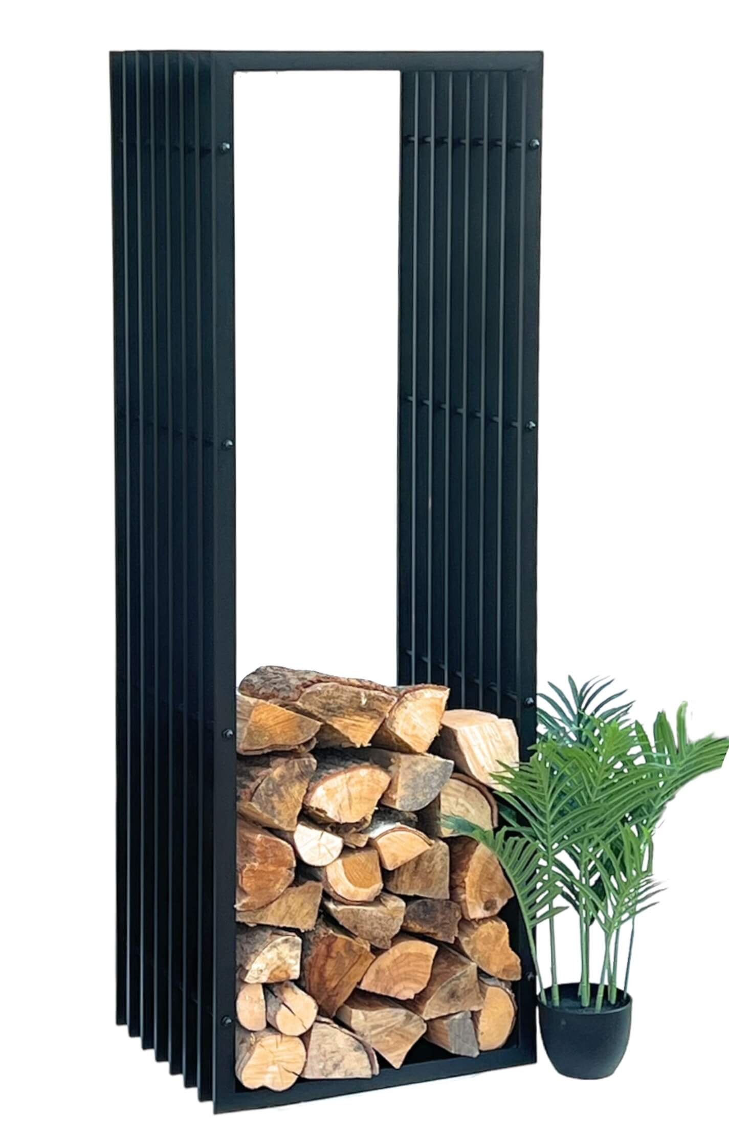 DanDiBo Kaminholzregal Innen Metall Schwarz Kaminholzständer