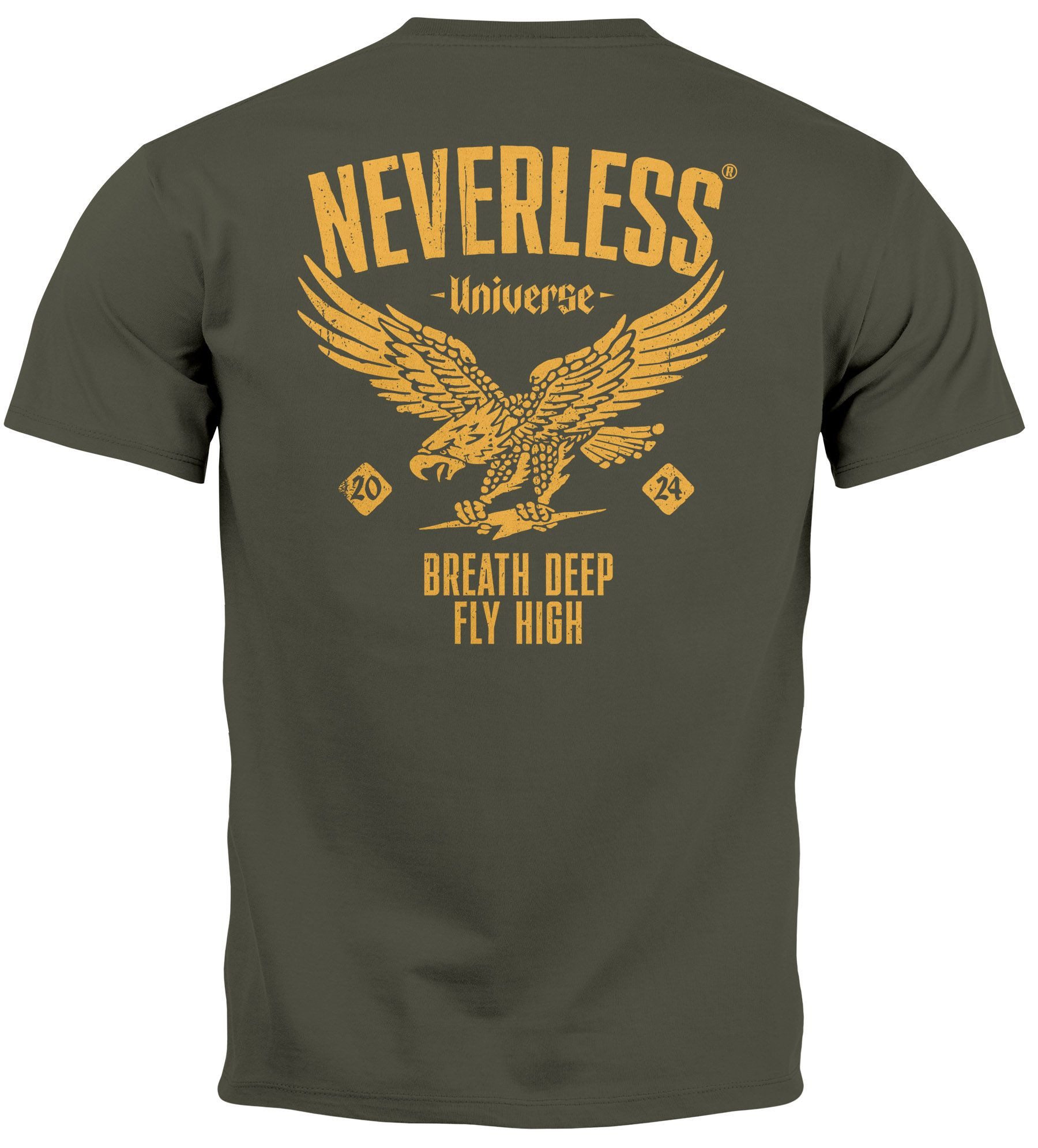 Neverless Print-Shirt Herren T-Shirt Backprint Herren