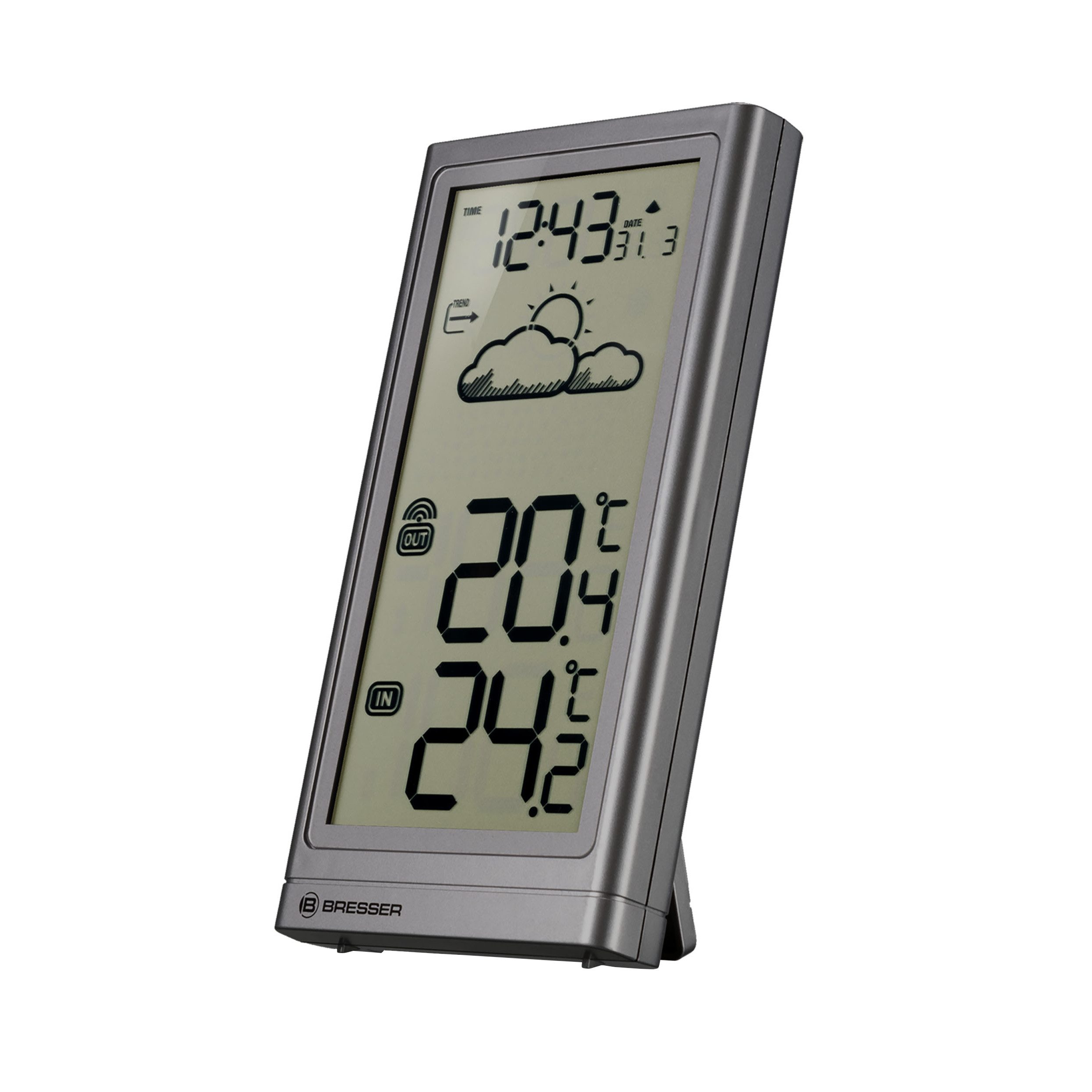 BRESSER Funkwetterstation Meteo Temp Anthrazit Funkwetterstation