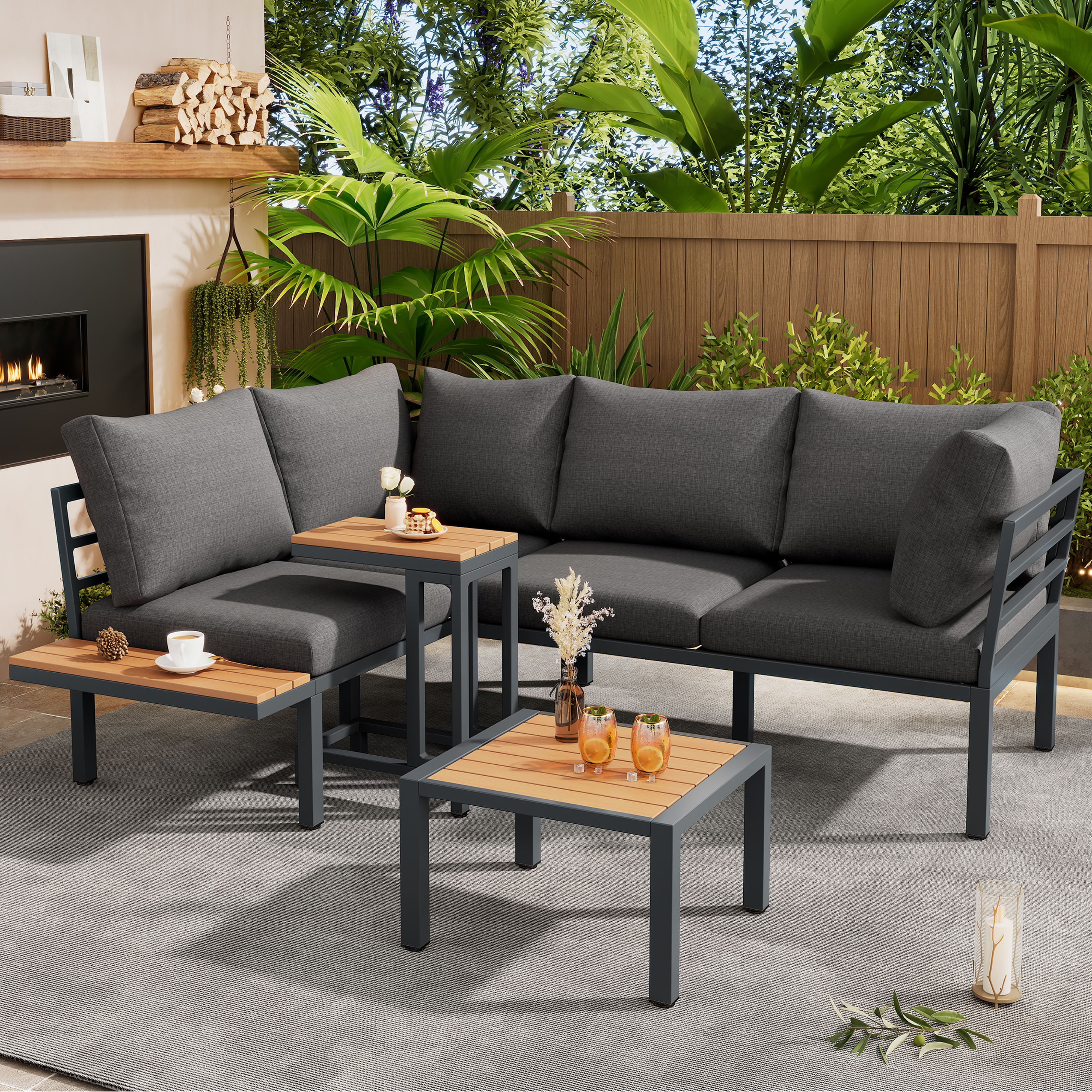 BlingBin Gartenlounge-Set Garten-Lounge-Set, Gartenmöbel Set, Outdoor-Sofa-Set,