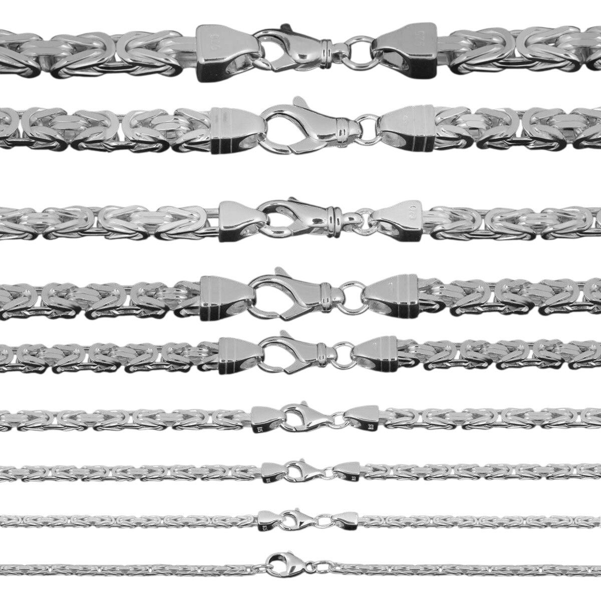 HOPLO Königskette Silberkette Königskette Halskette Breite