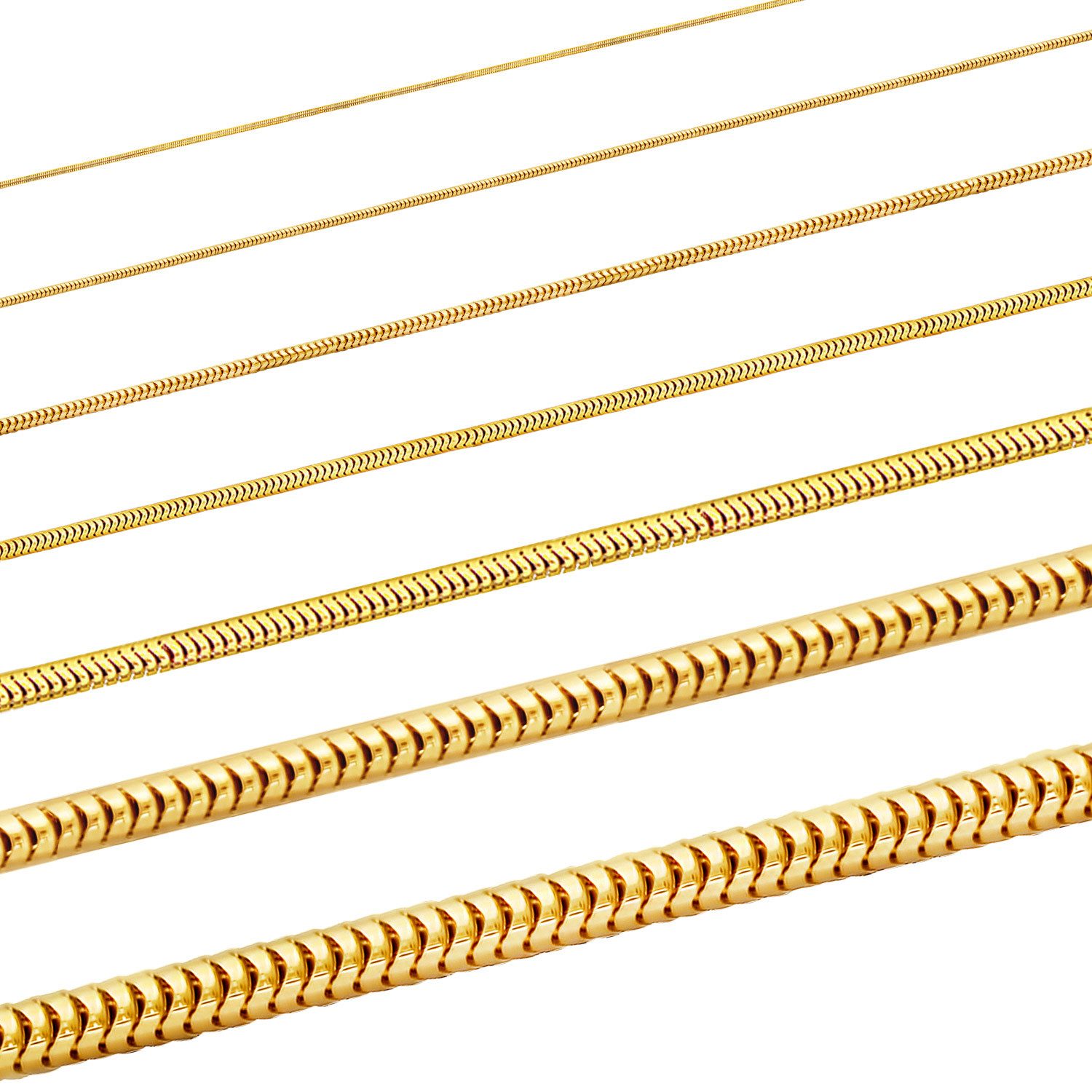 HOPLO Schlangenkette Goldkette Schlangenkette Länge 42cm