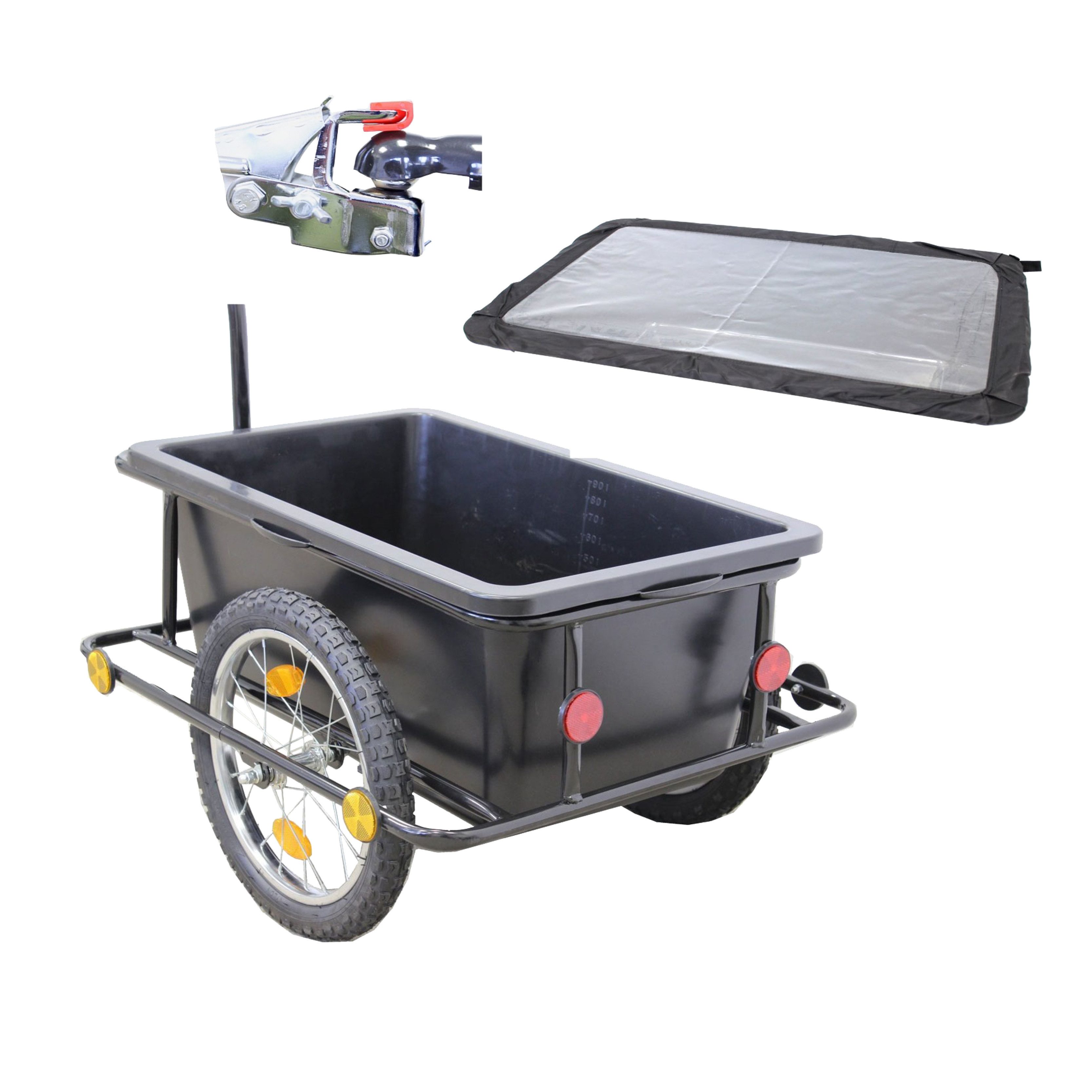 TRUTZHOLM Fahrradlastenanhänger Fahrradanhänger mit Kupplung 90L