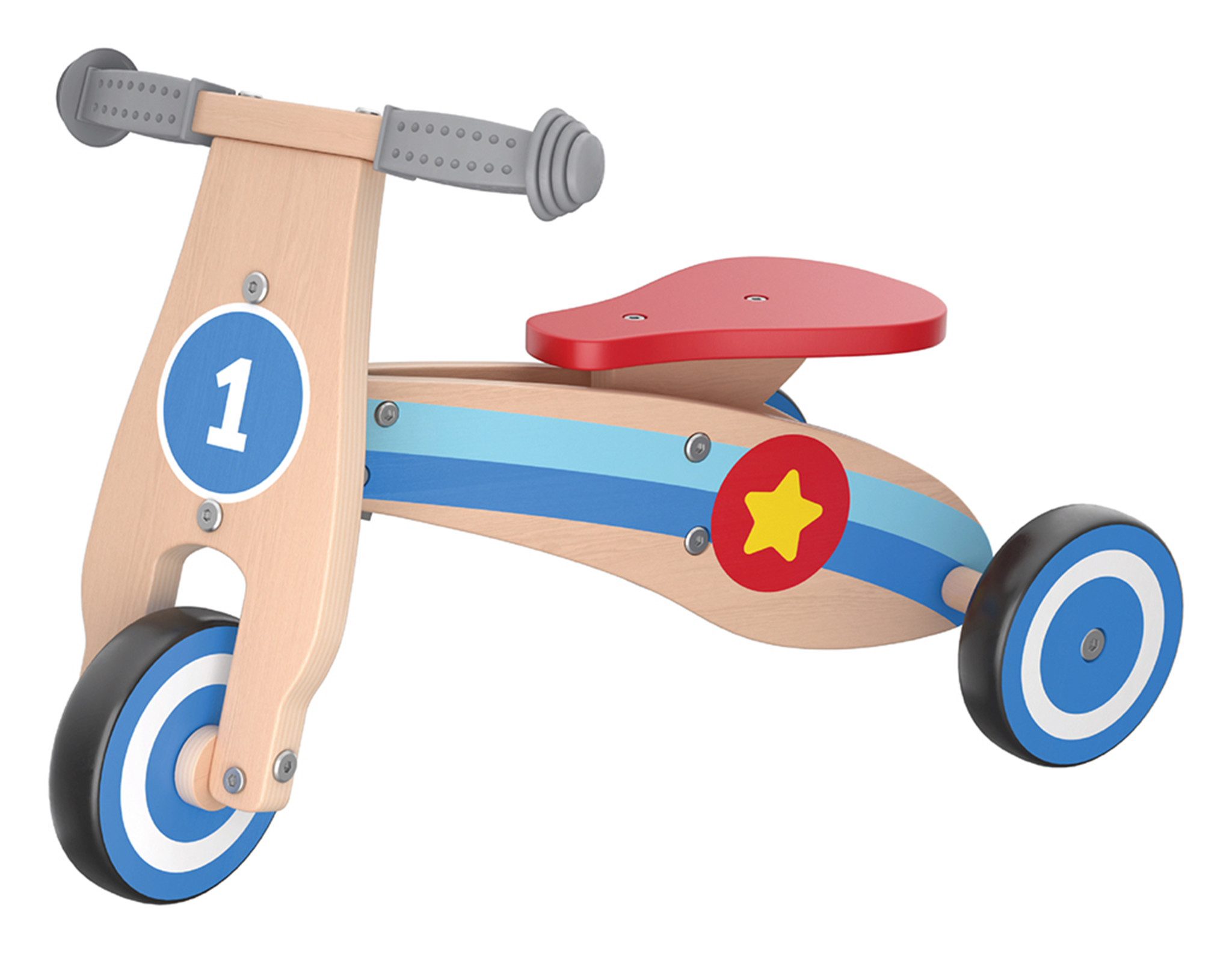 Playtive Dreirad PLAYTIVE Rutschrad Holz Lauflernrad