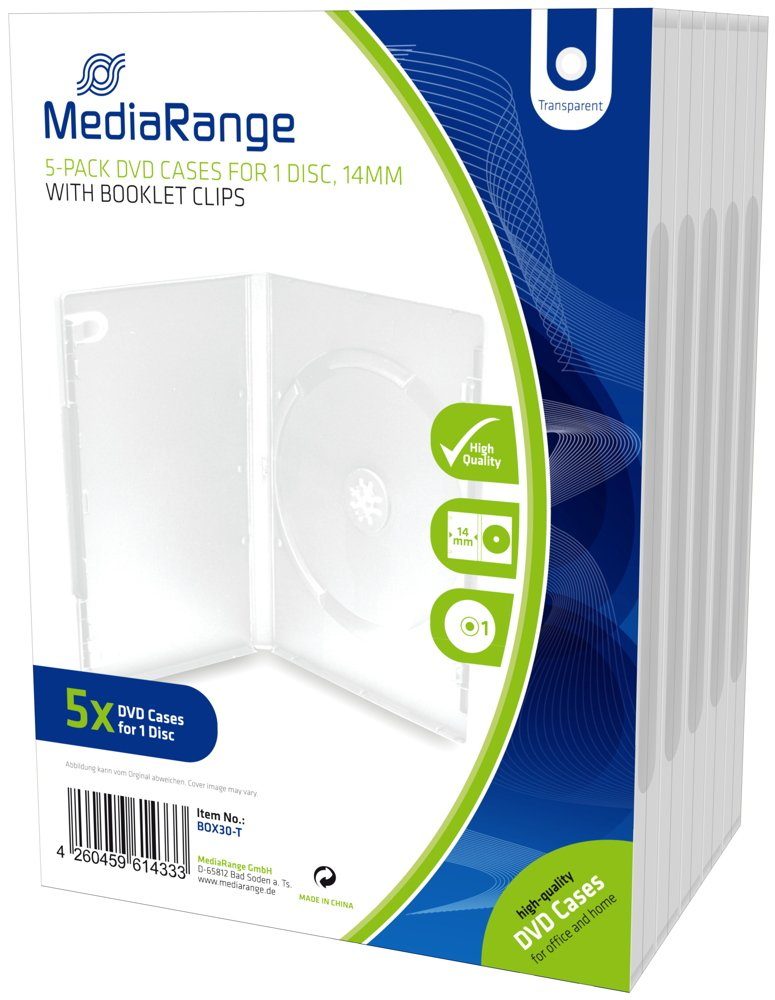 Mediarange DVD-Hülle 5 Mediarange DVD Hüllen