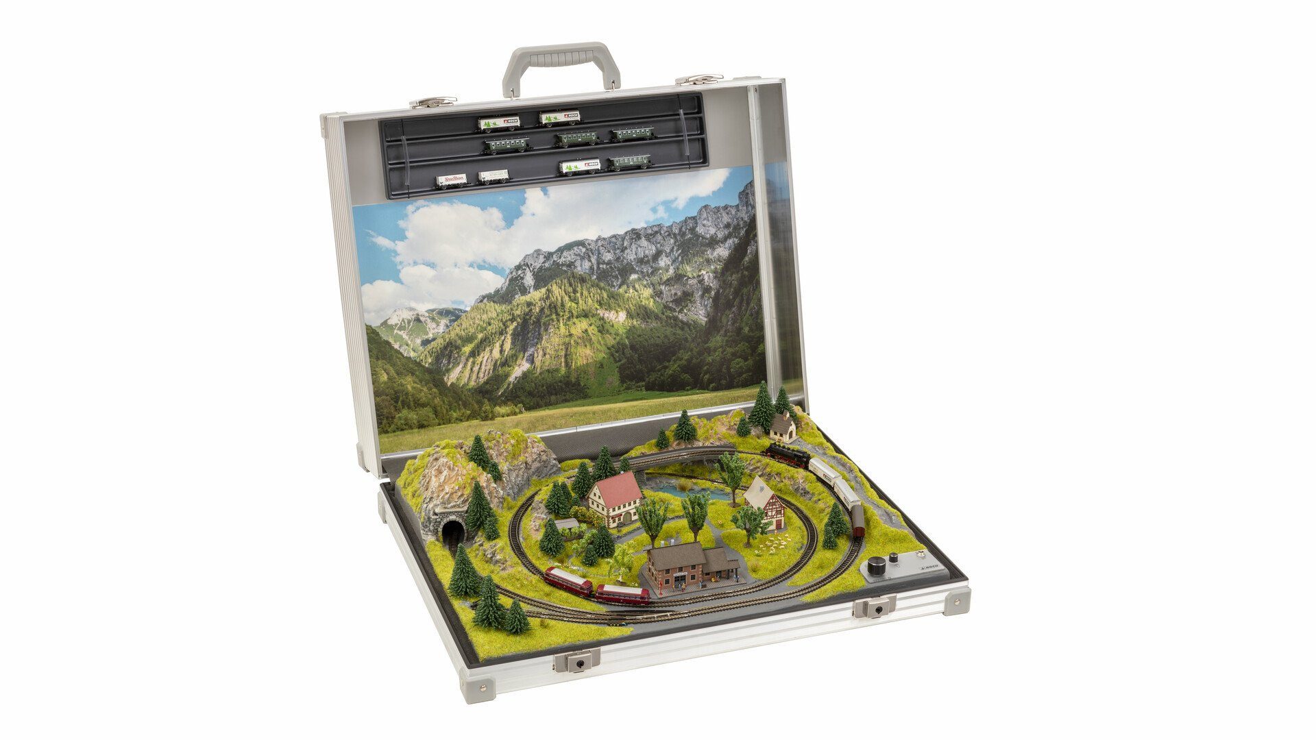 NOCH Modelleisenbahn-Fertiggelände NOCH® Modellbahnkoffer „Serfaus“, mit