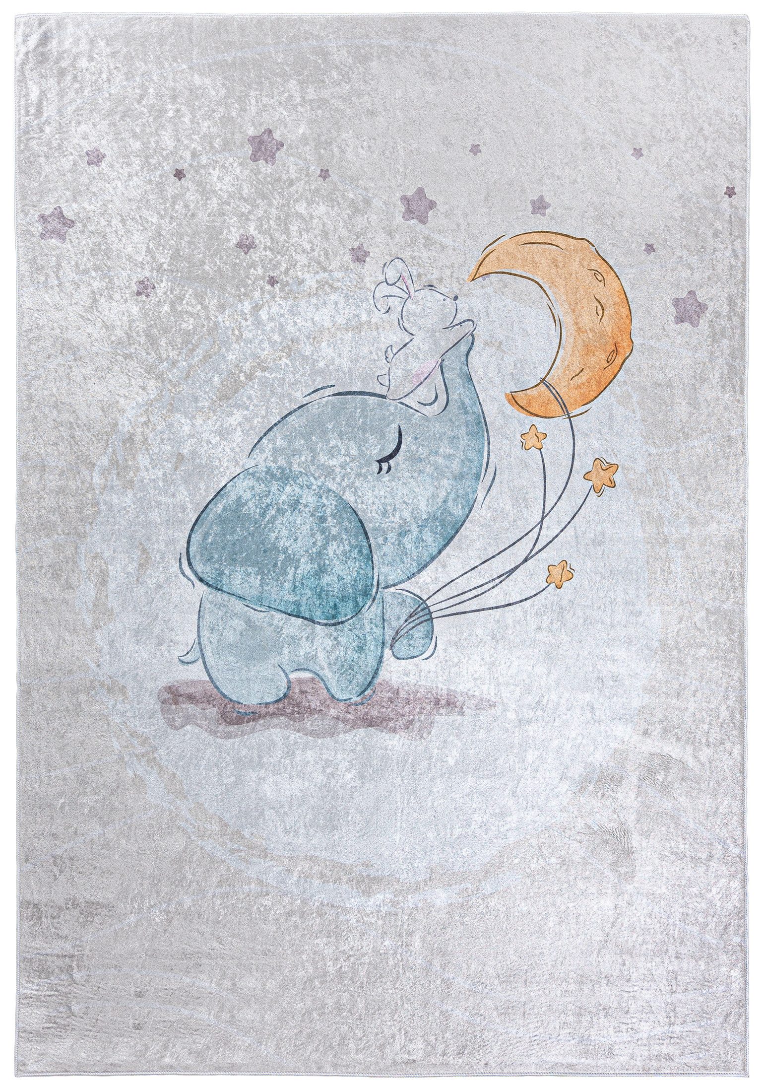 Mazovia Kinderteppich Kinderteppich Kinderzimmerteppich Elefant, 80