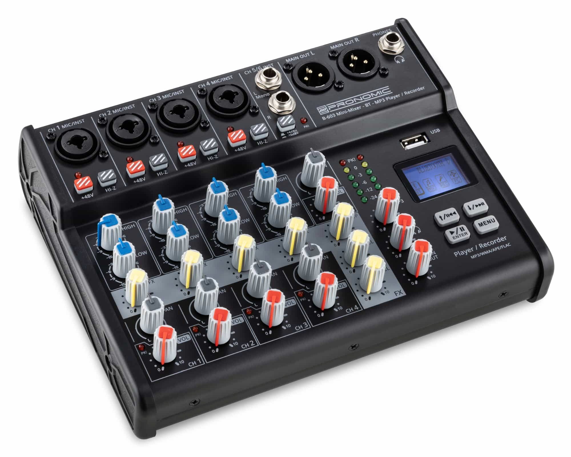 Pronomic Mischpult B-603 6-Kanal Mini-Mixer -