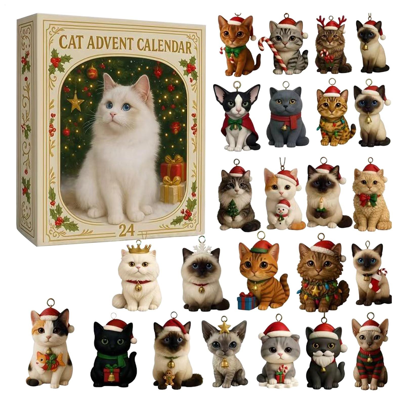 CLTYQ Adventskalender Katzen Adventskalender 2025,24 Überraschungen